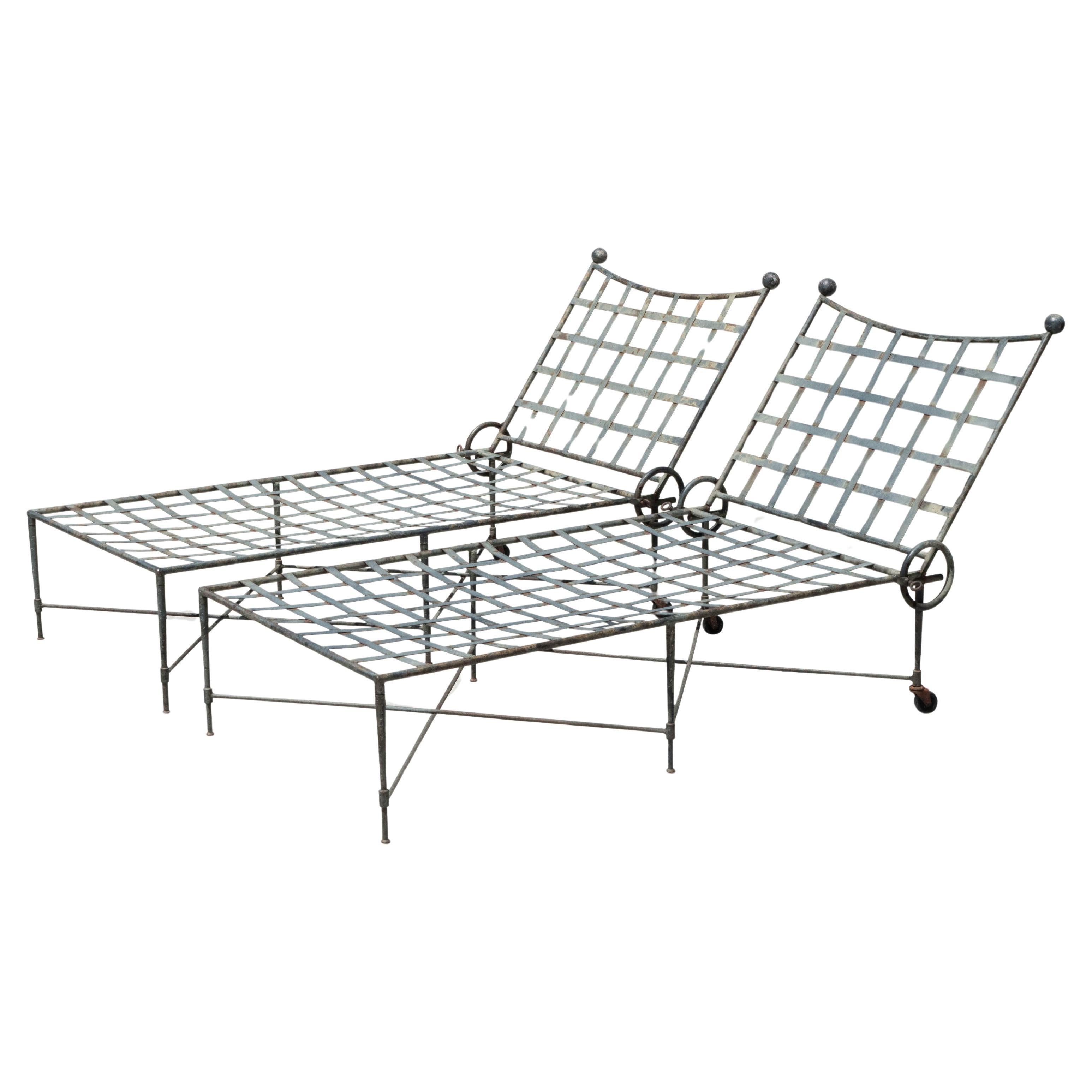 Mario Papperzini Amalfi Pair of Chaise Lounges for Salterini, 1950's For Sale