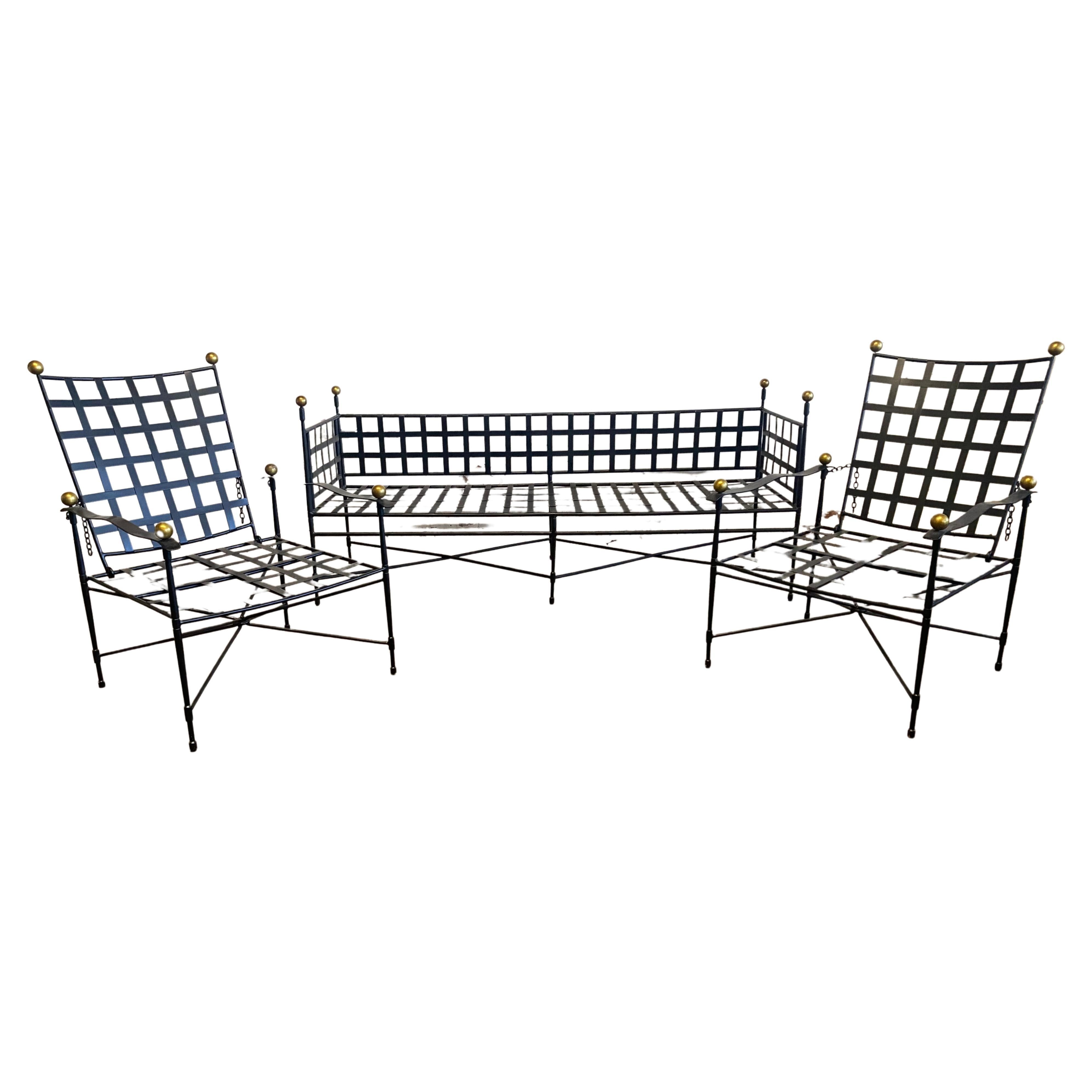 Mario Papperzini Daybed and Chairs for John Salterini / Classic Iron Garden Set