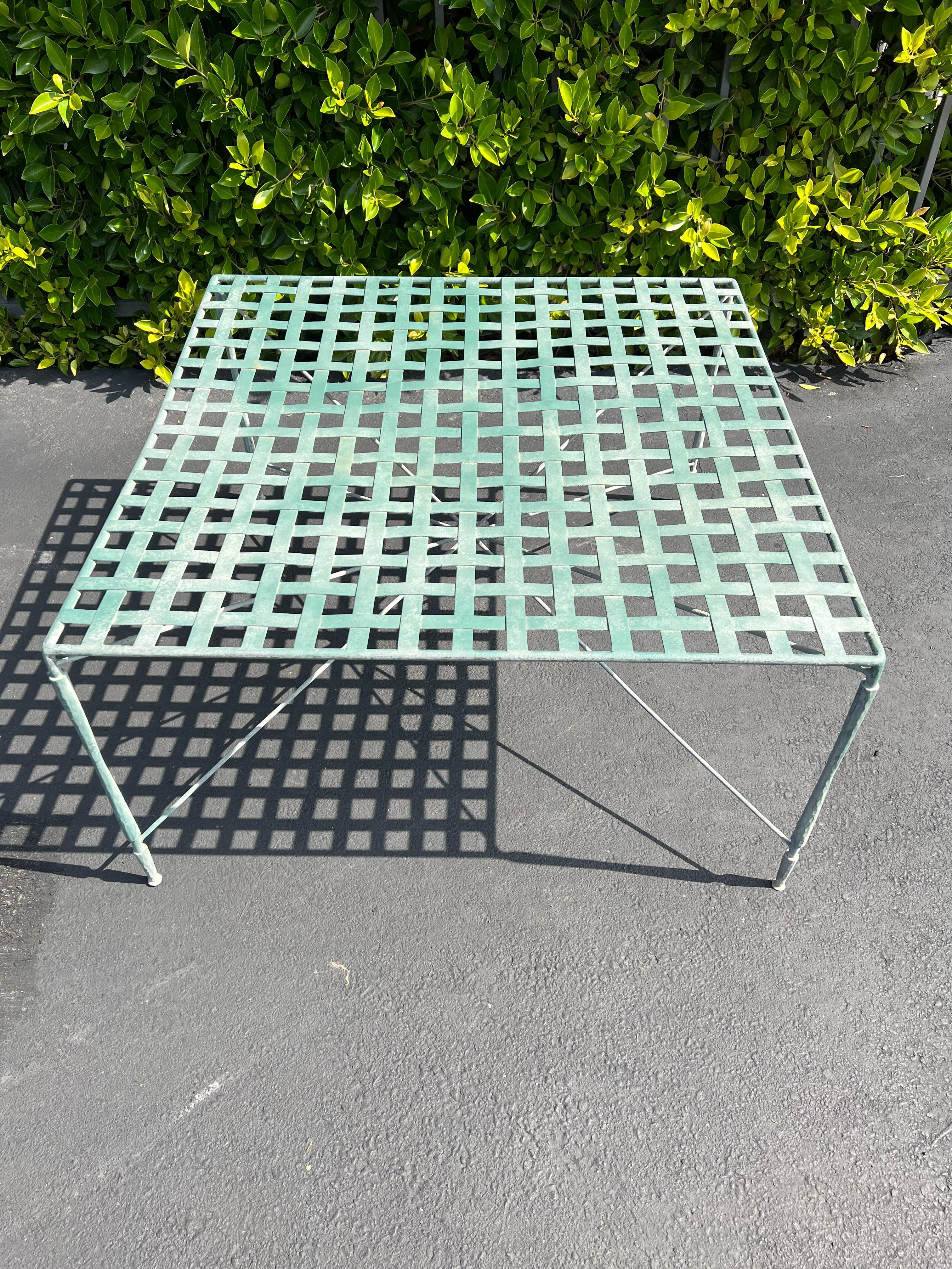 Mid-Century Modern Mario Papperzini for John Salterini Italian Verdigris Patio Cocktail Table For Sale