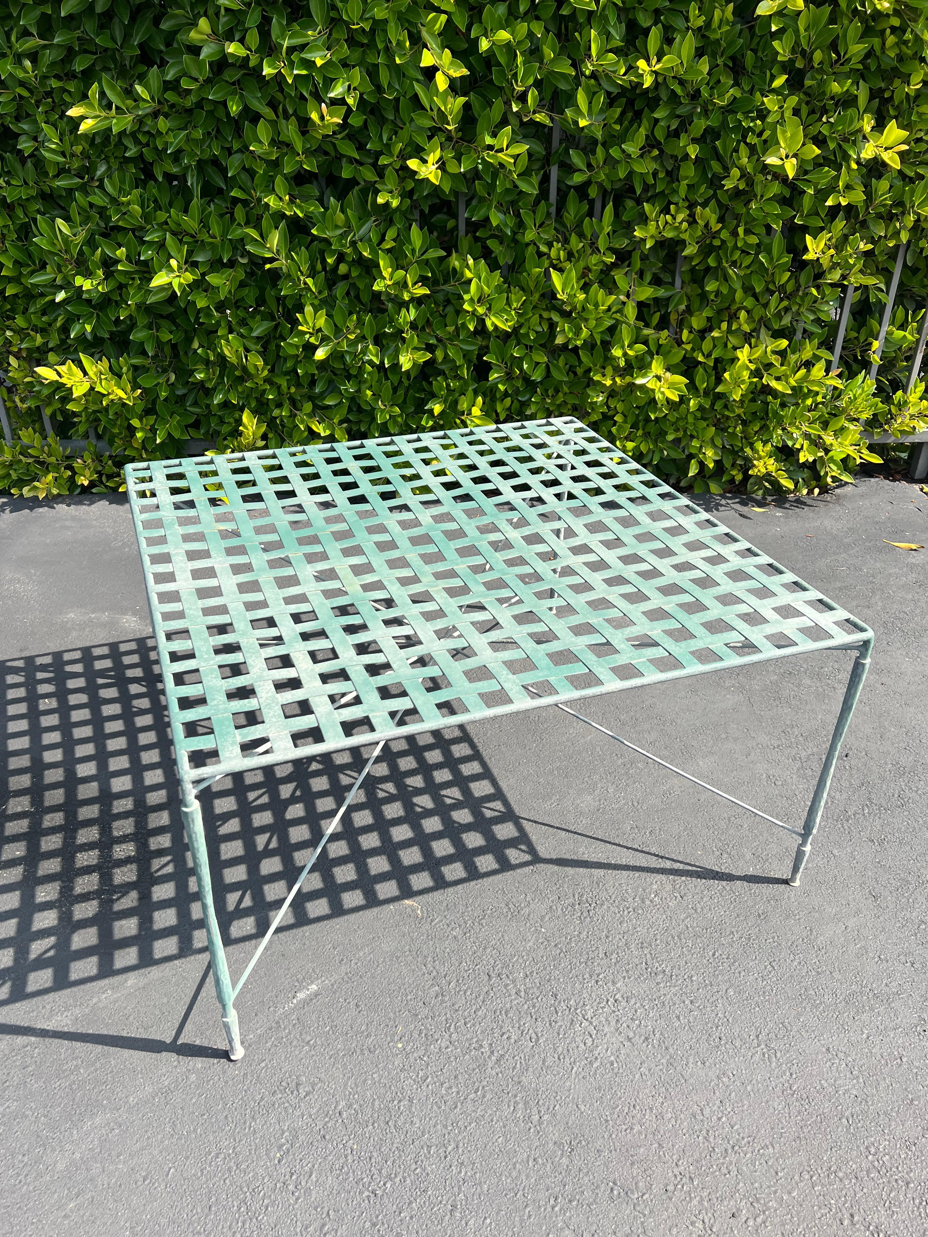 Mid-Century Modern Mario Papperzini for John Salterini Italian Verdigris Patio Cocktail Table For Sale