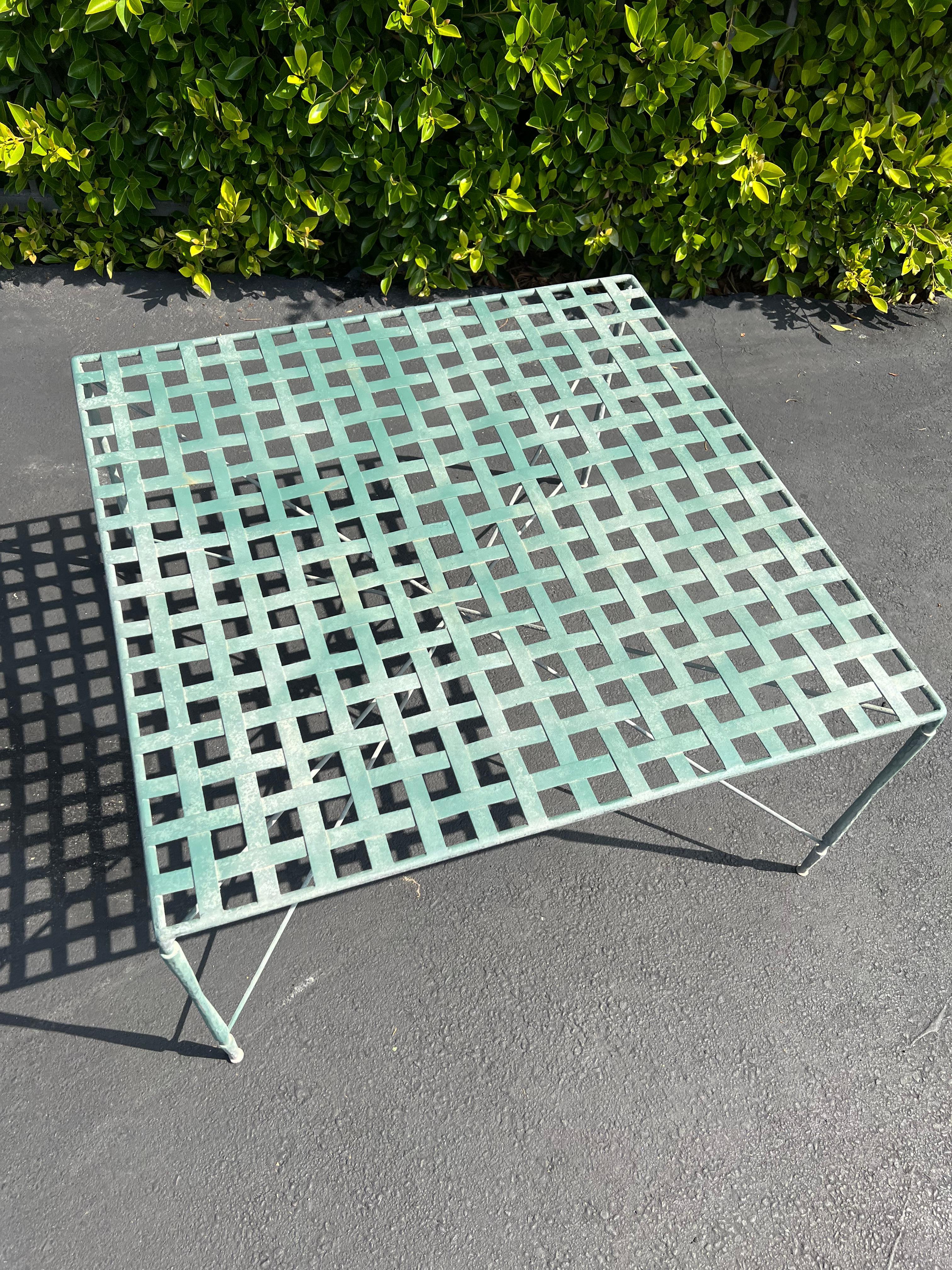 20th Century Mario Papperzini for John Salterini Italian Verdigris Patio Cocktail Table For Sale