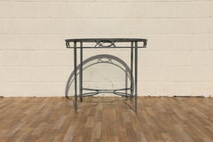 Mario Papperzini for Salterini “Amalfi” Round Iron Dining Table With Glass Top