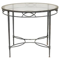 Mario Papperzini for Salterini “Amalfi” Round Iron Dining Table With Glass Top