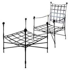 Mario Papperzini per Salterini Ferro Battuto Nero  Chaise Lounges