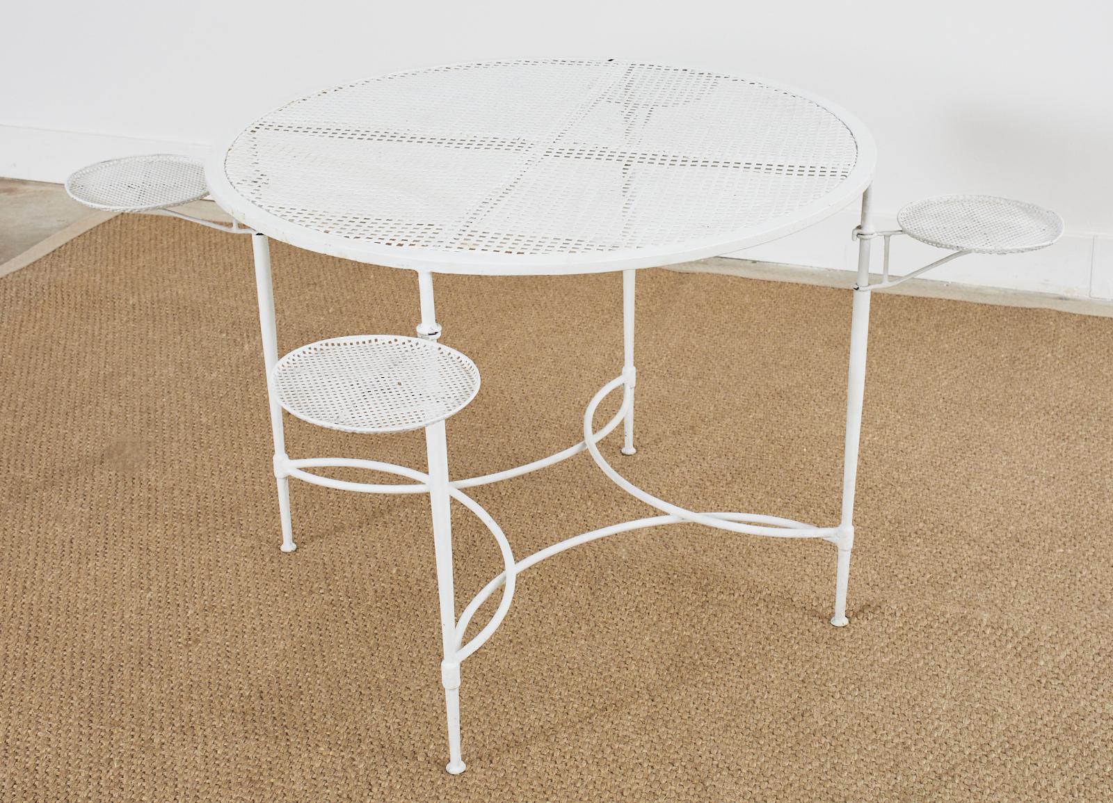 Mid-Century Modern Mario Papperzini for Salterini Garden Dining Table with Drink Holders For Sale