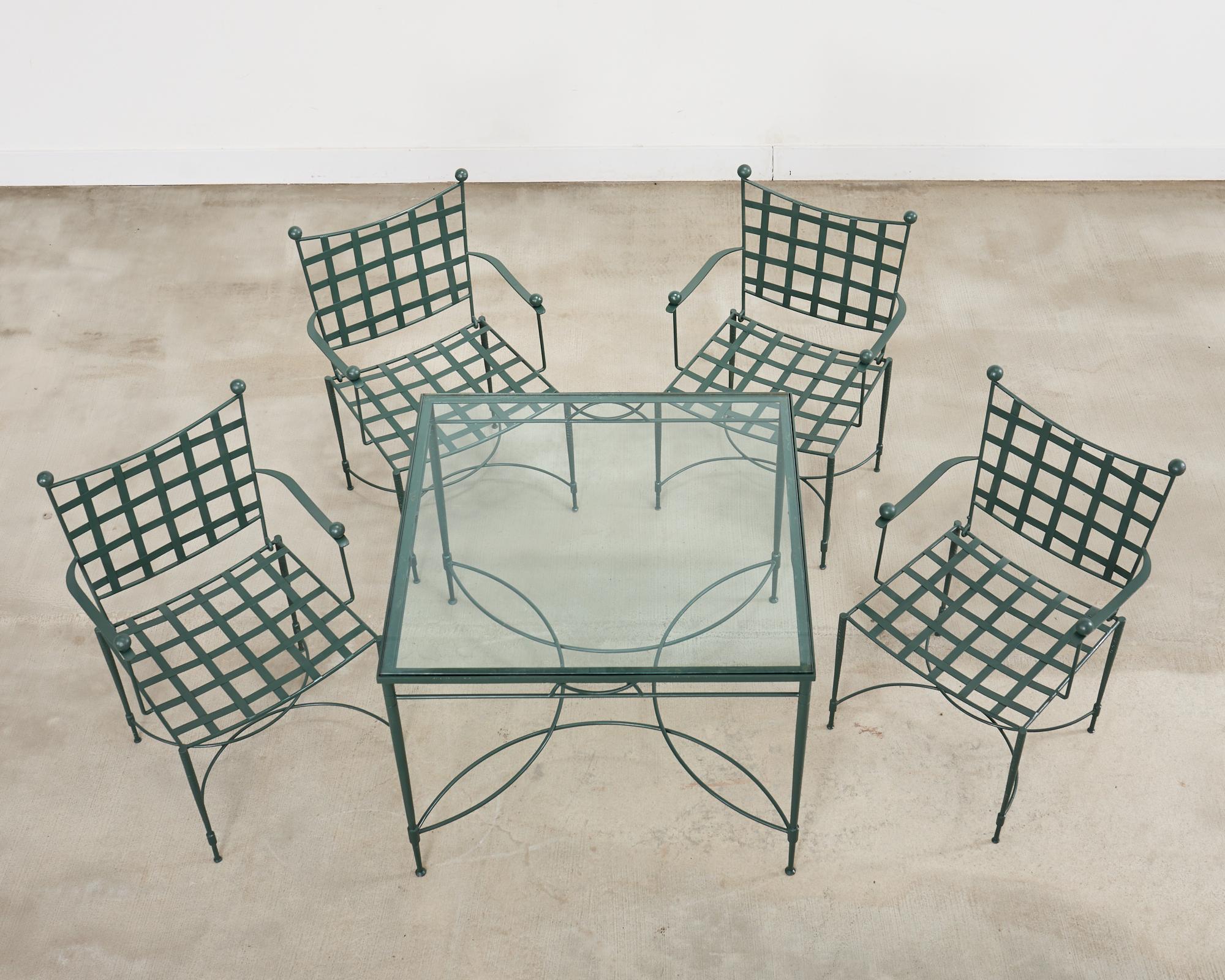 Mid-Century moderno Mario Papperzini for Salterini Iron Garden Dining Suite in vendita