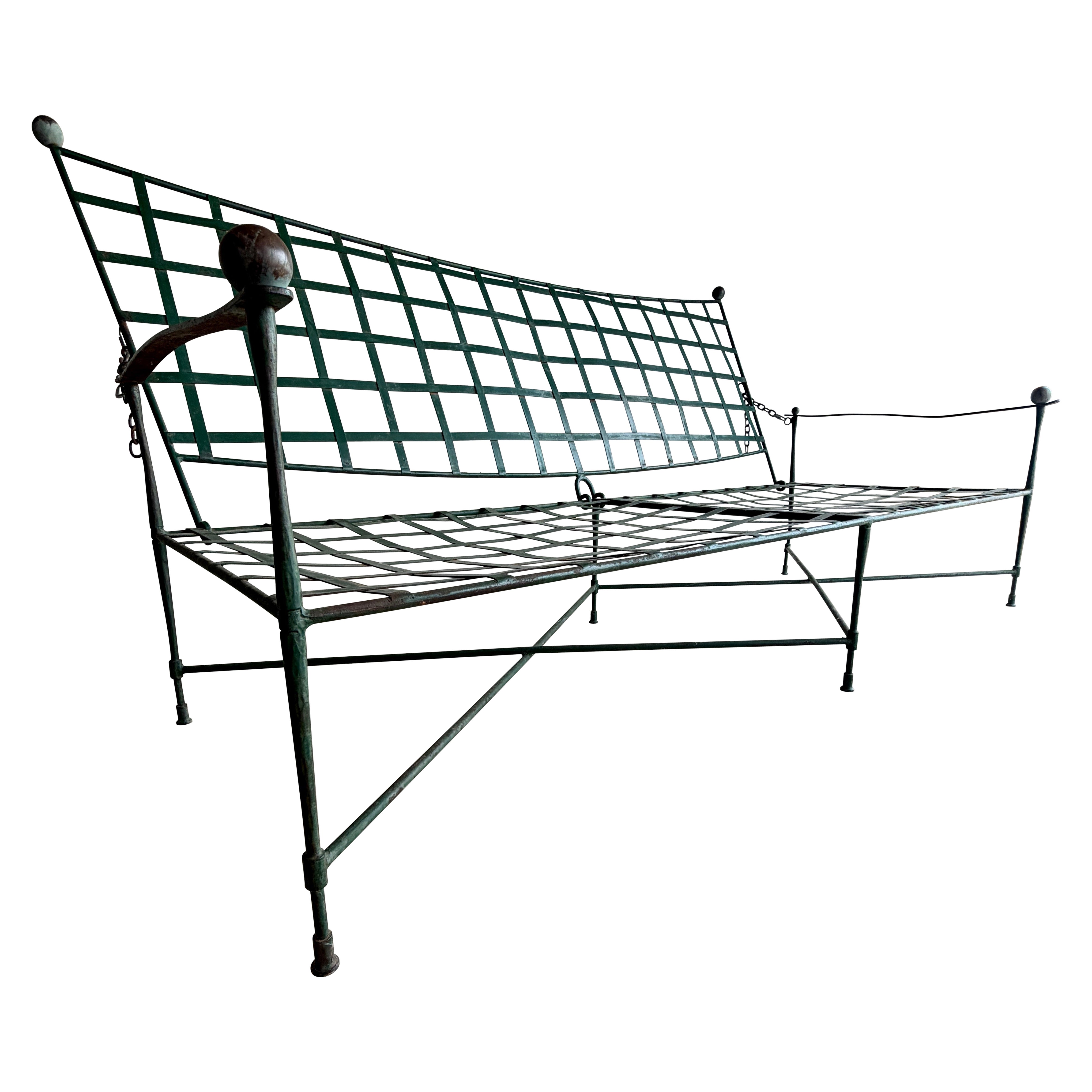 Mario Papperzini per Salterini Divano da giardino in ferro in vendita