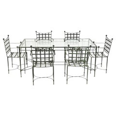 Conjunto de comedor de hierro para terraza «Mario Papperzini» de Salterini, con 6 sillas y mesa a juego