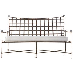 Mario Papperzini for Salterini Patinated Iron Garden Bench Settee