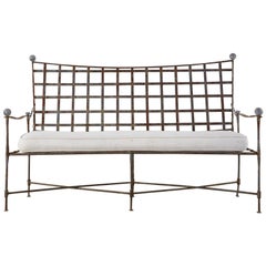 Mario Papperzini for Salterini Patinated Iron Garden Bench Settee