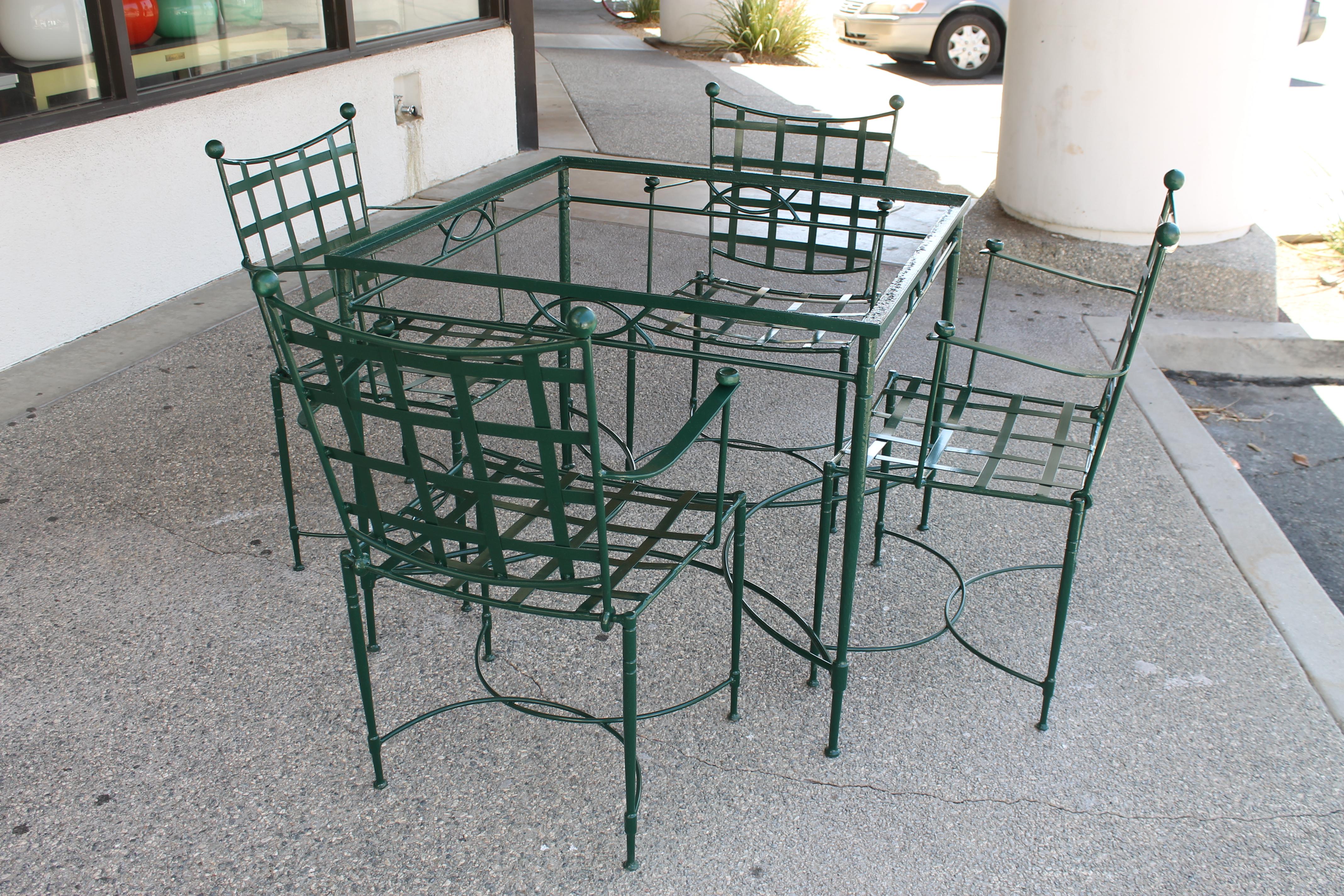 Italian Mario Papperzini for Salterini Table and 4 Dining Chairs