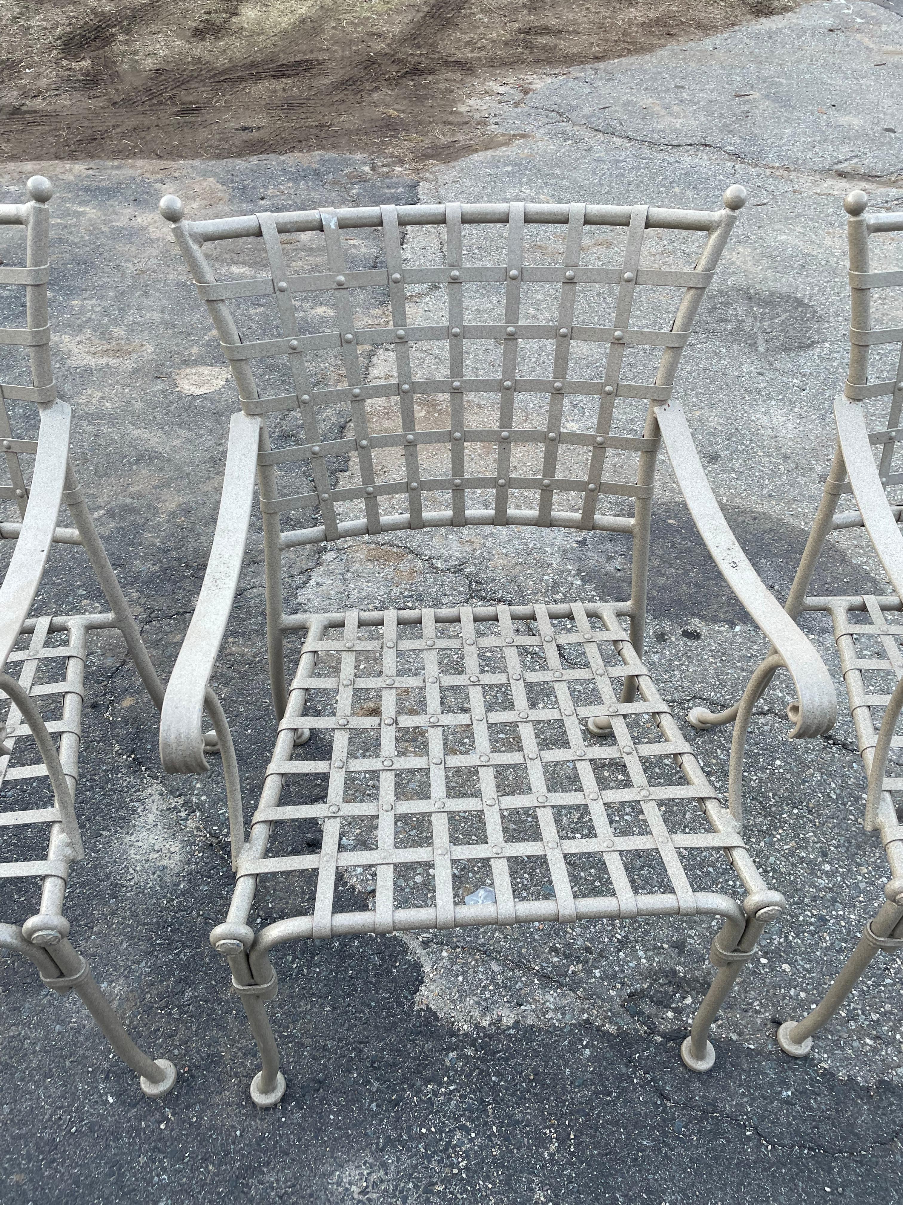 Vintage Wrought Iron Outdoor Patio Chairs Mario Papperzini for Salterini For Sale 4