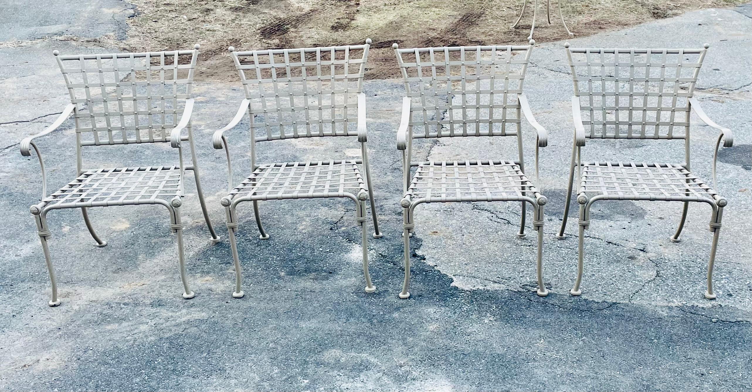 Vintage Wrought Iron Outdoor Patio Chairs Mario Papperzini for Salterini For Sale 10