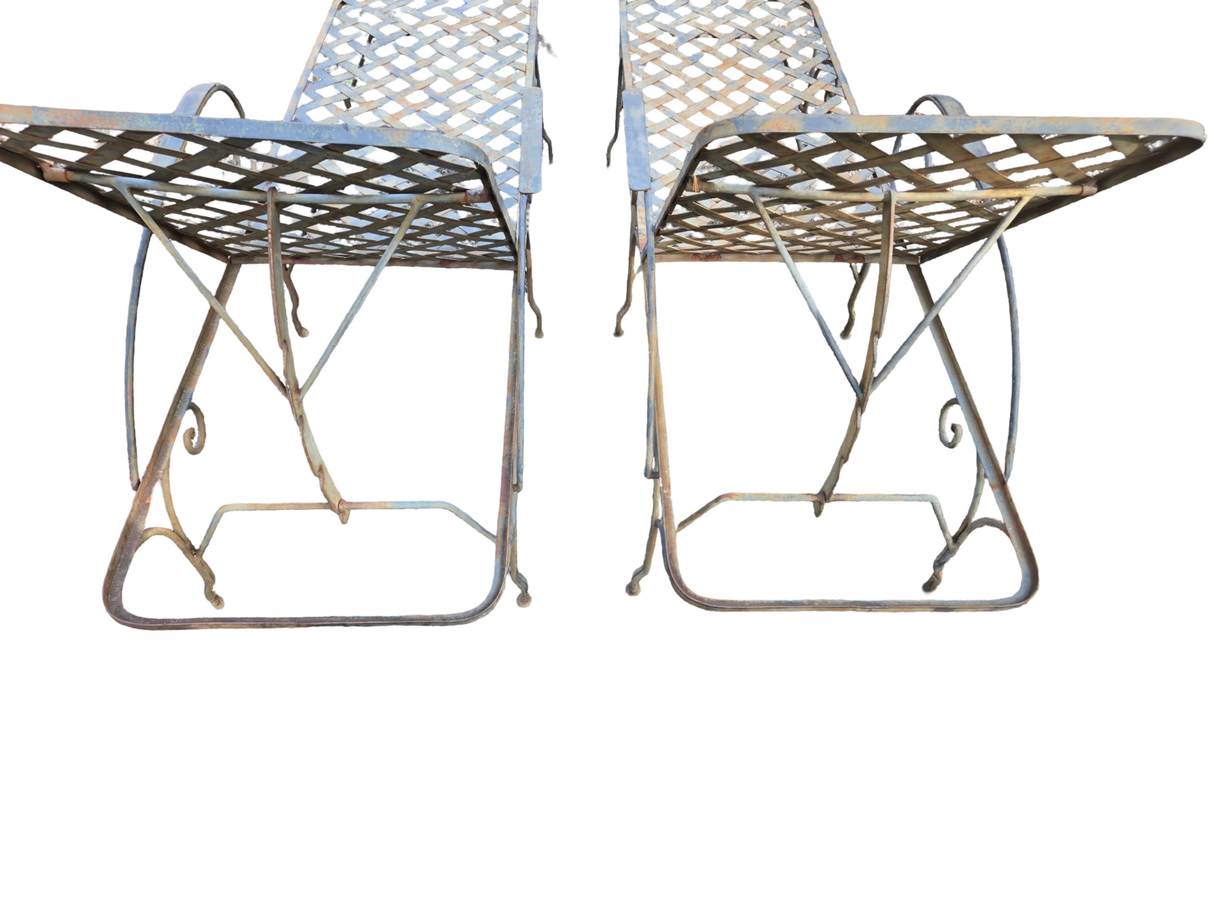 Mario Papperzini Style Wrought Iron Chaise Lounge Chairs en venta 4