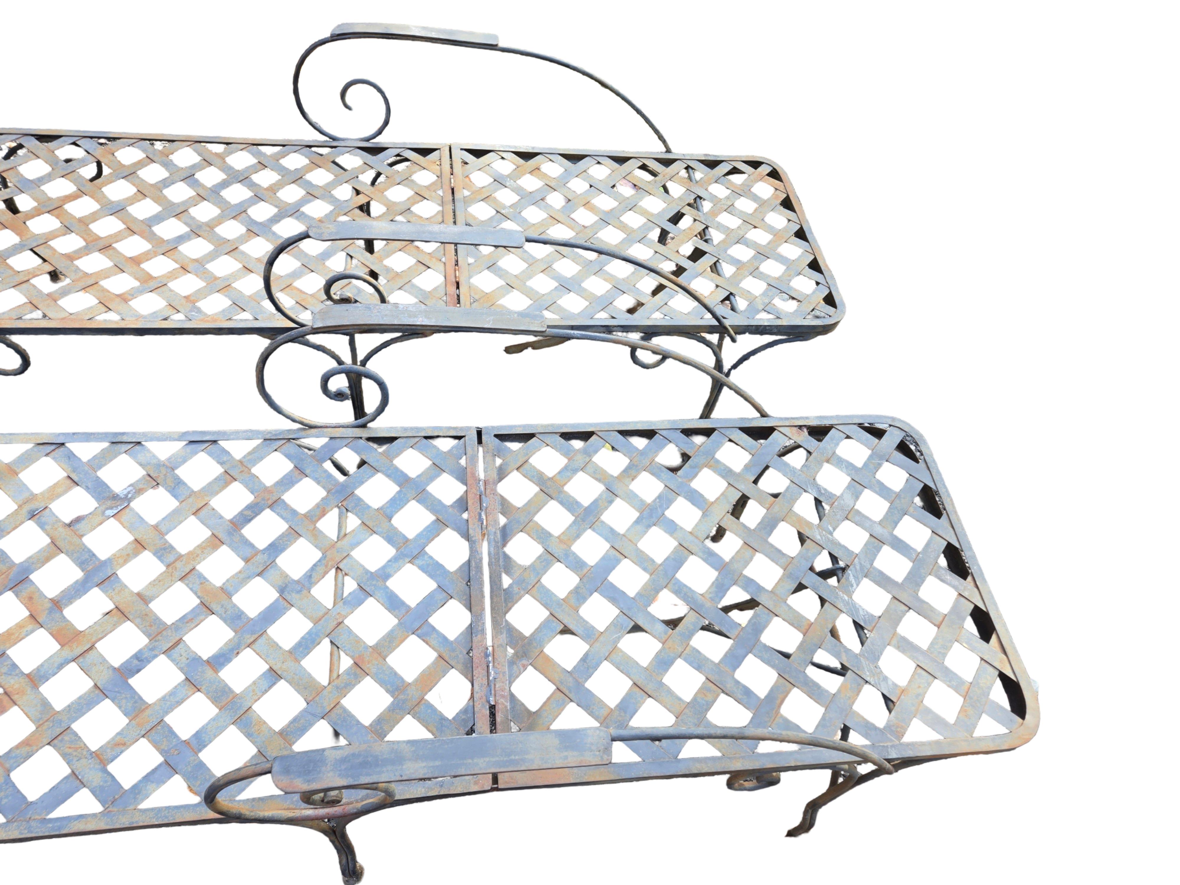 Mario Papperzini Style Wrought Iron Chaise Lounge Chairs Hierro forjado en venta
