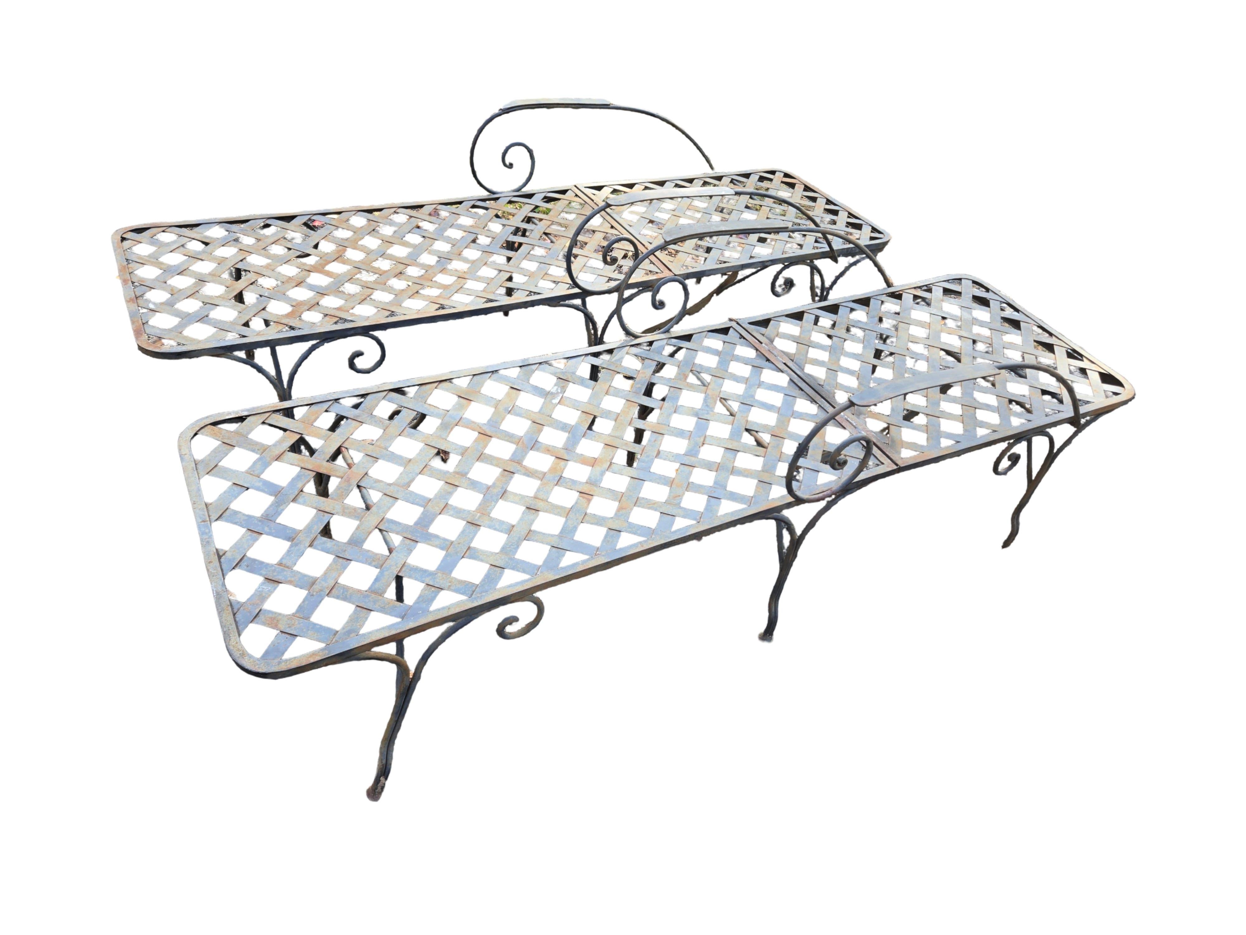 Mario Papperzini Style Wrought Iron Chaise Lounge Chairs en venta 1