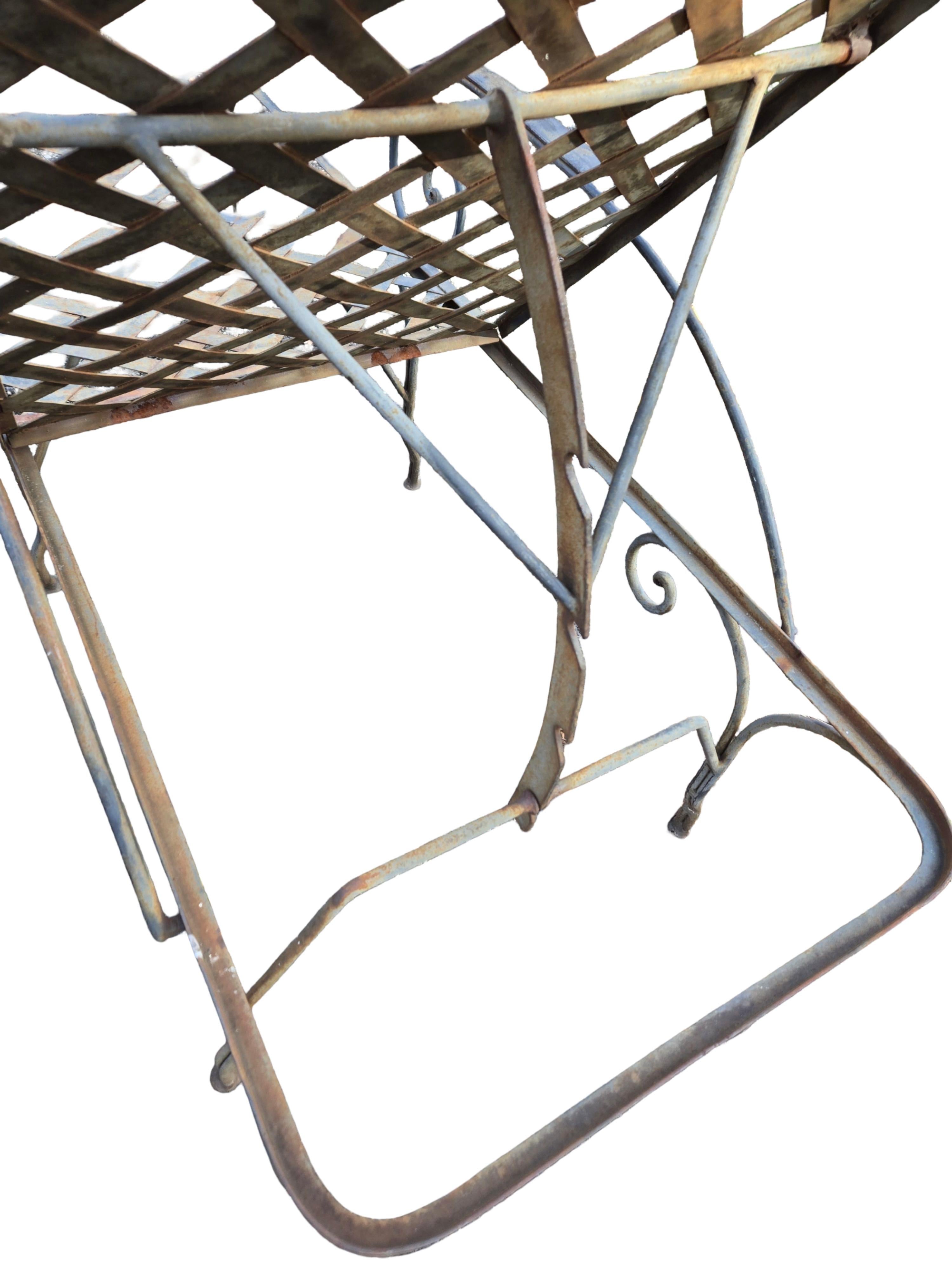 Mario Papperzini Style Wrought Iron Chaise Lounge Chairs en venta 2