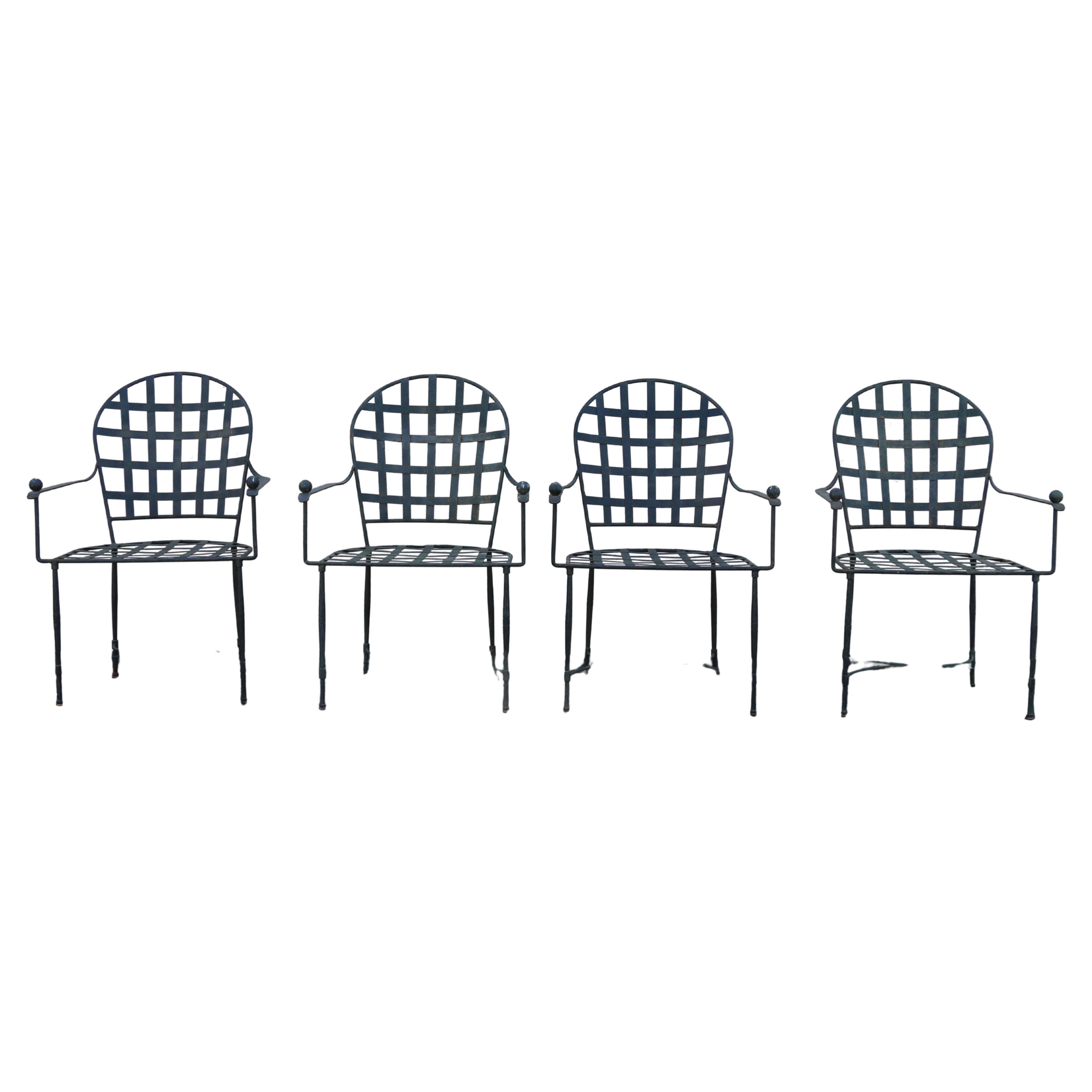Mario Papperzini Vintage Set of Four Outdoor Dining Chairs for John Salterini