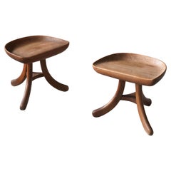 Mario Passanti, Stools, Solid Carved Wood, Italy, 1960s