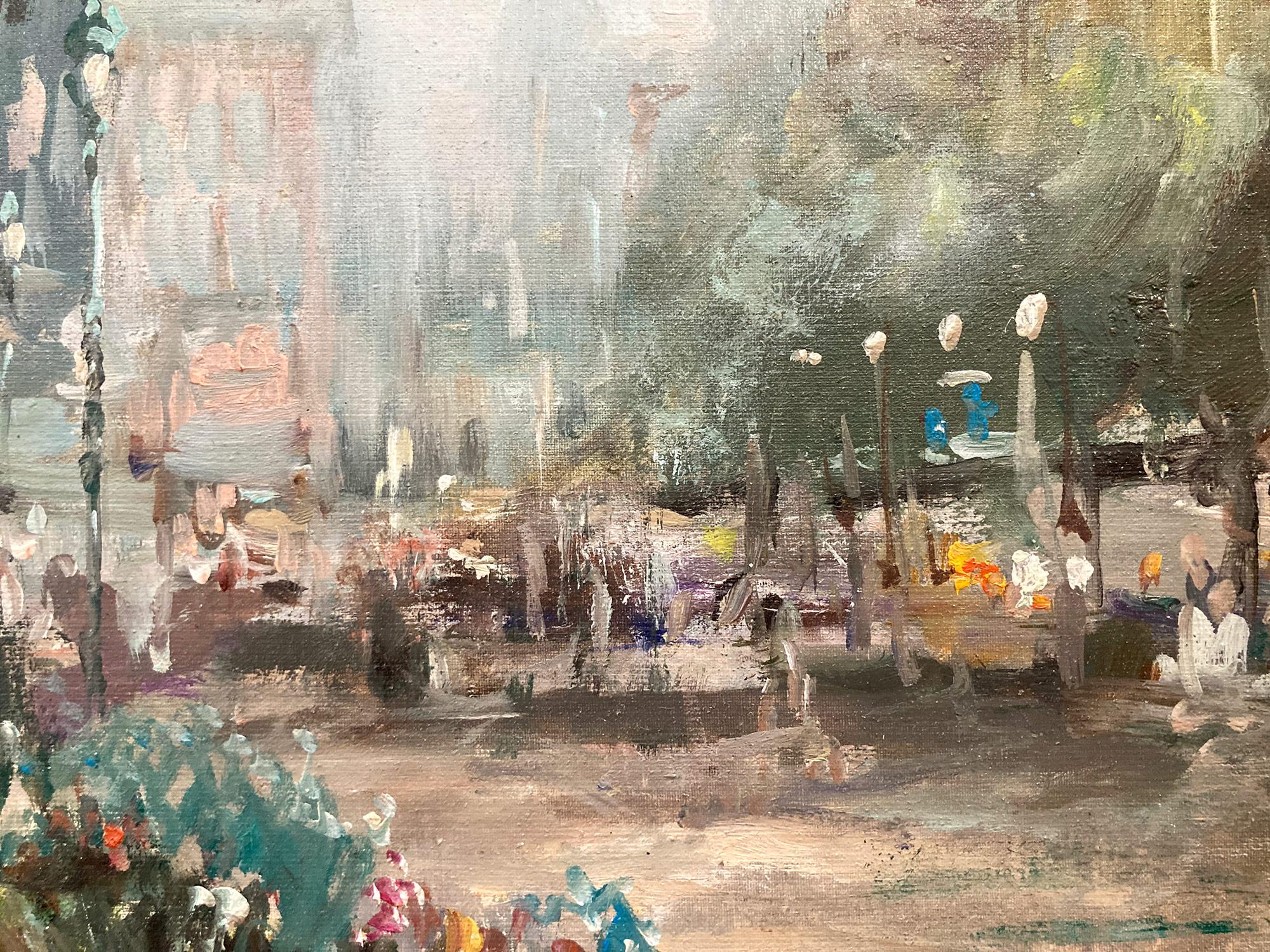 マリオ・パッソーニ作 「Café De Paris」(油絵) Mario Passoni - 