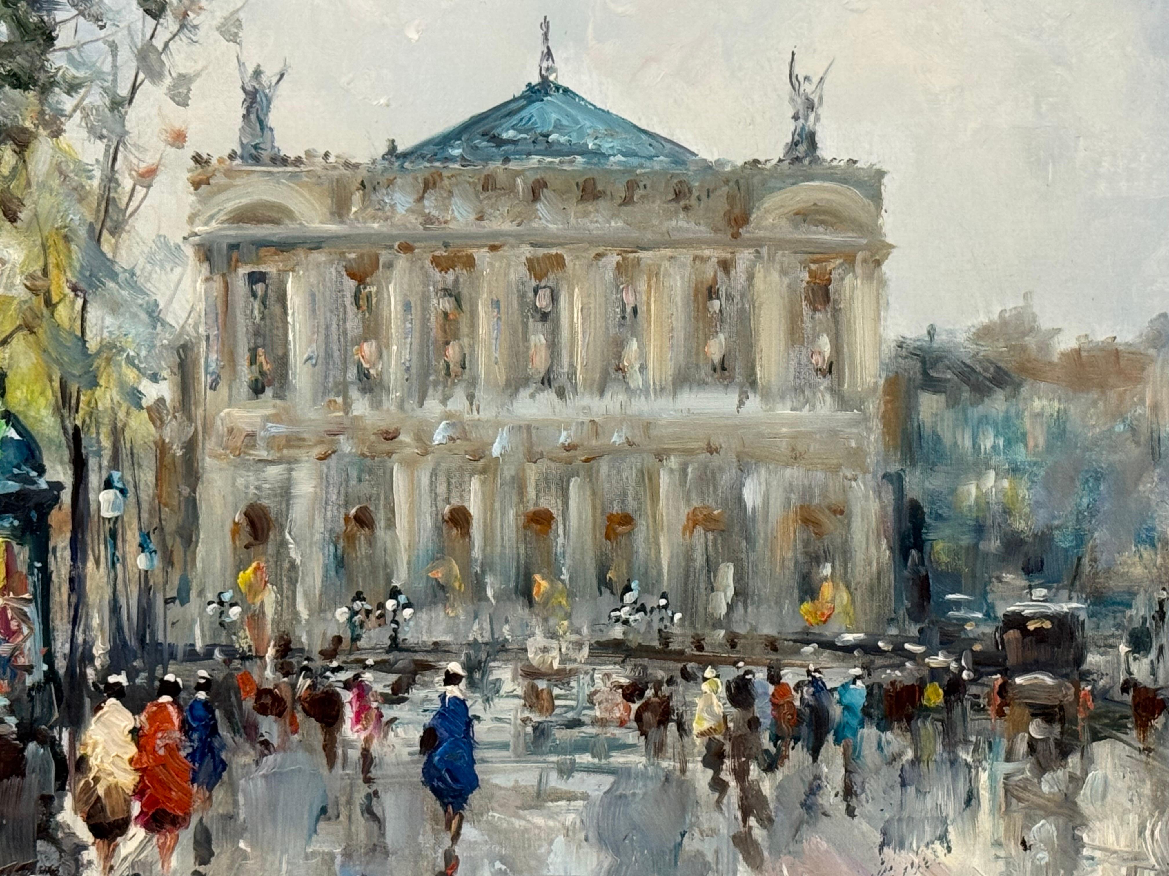 Paris Palais Garnier (Opéra) avec personnages 20e siècle Post-Impressionnisme en vente 5