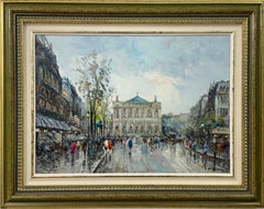 Paris Palais Garnier (Opéra) avec personnages 20e siècle Post-Impressionnisme
