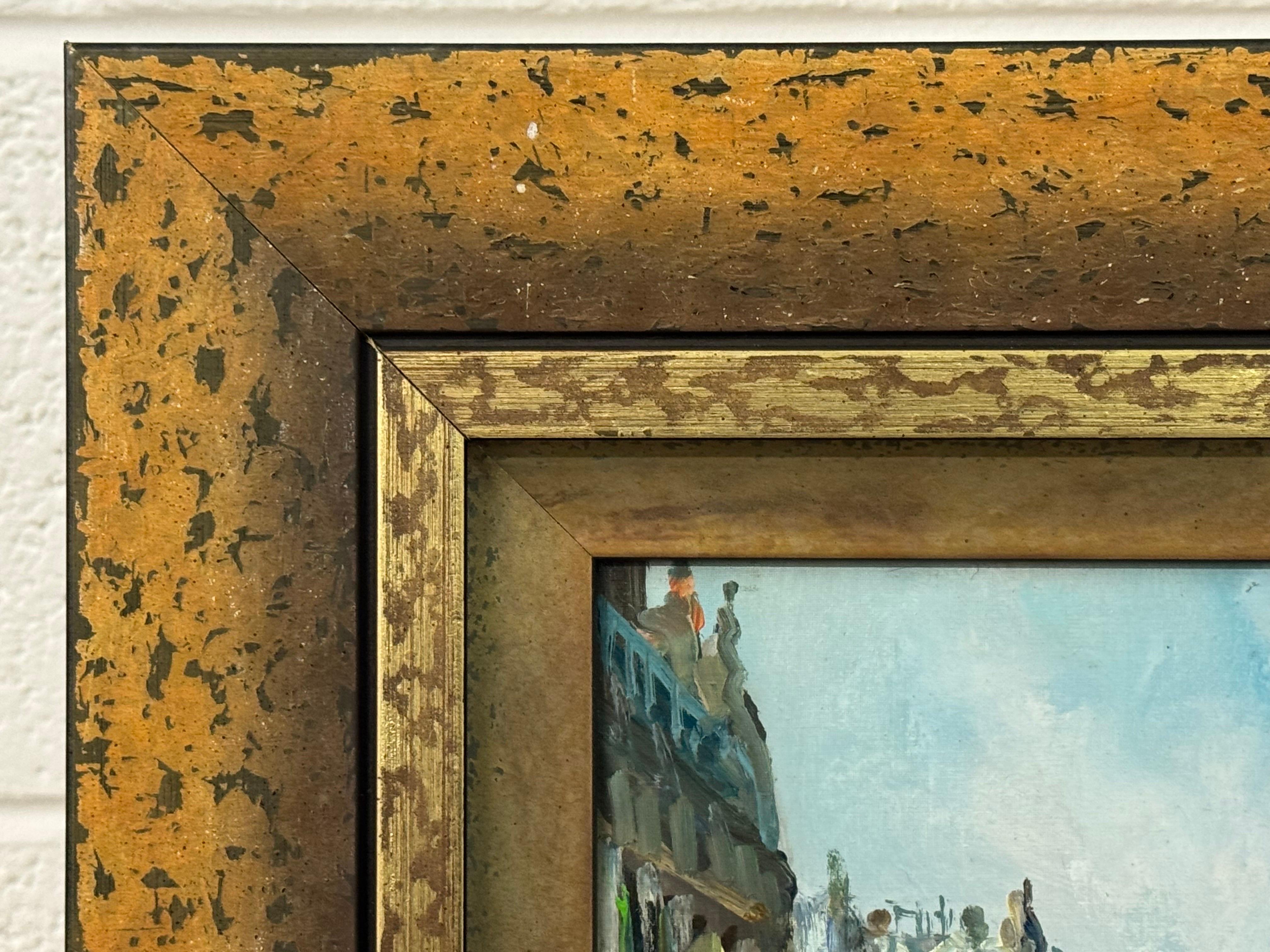 Paris Street Scene with Figures Parisian Street 20th Century Post-Impressionism For Sale 6