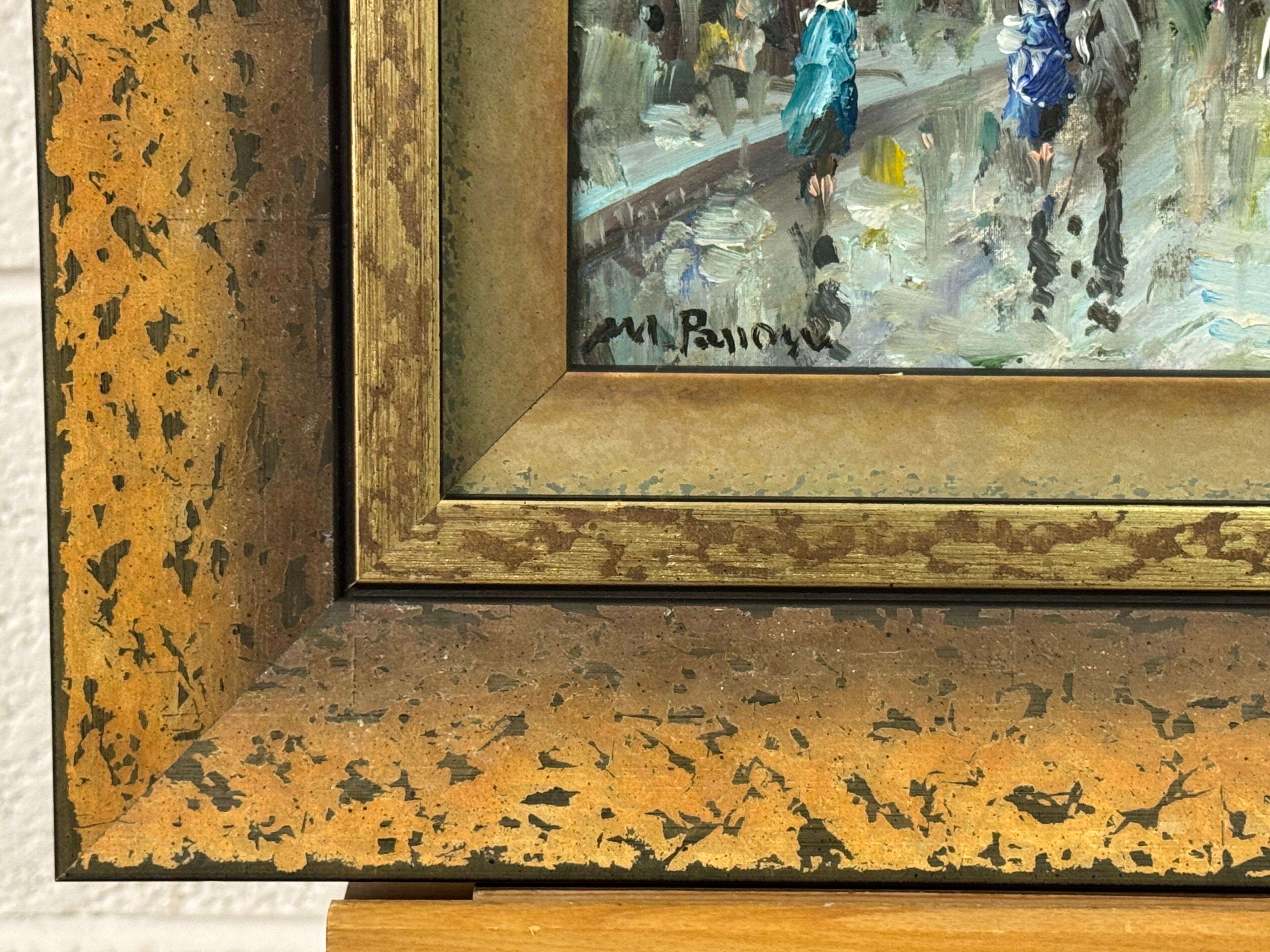Paris Street Scene with Figures Parisian Street 20th Century Post-Impressionism For Sale 8