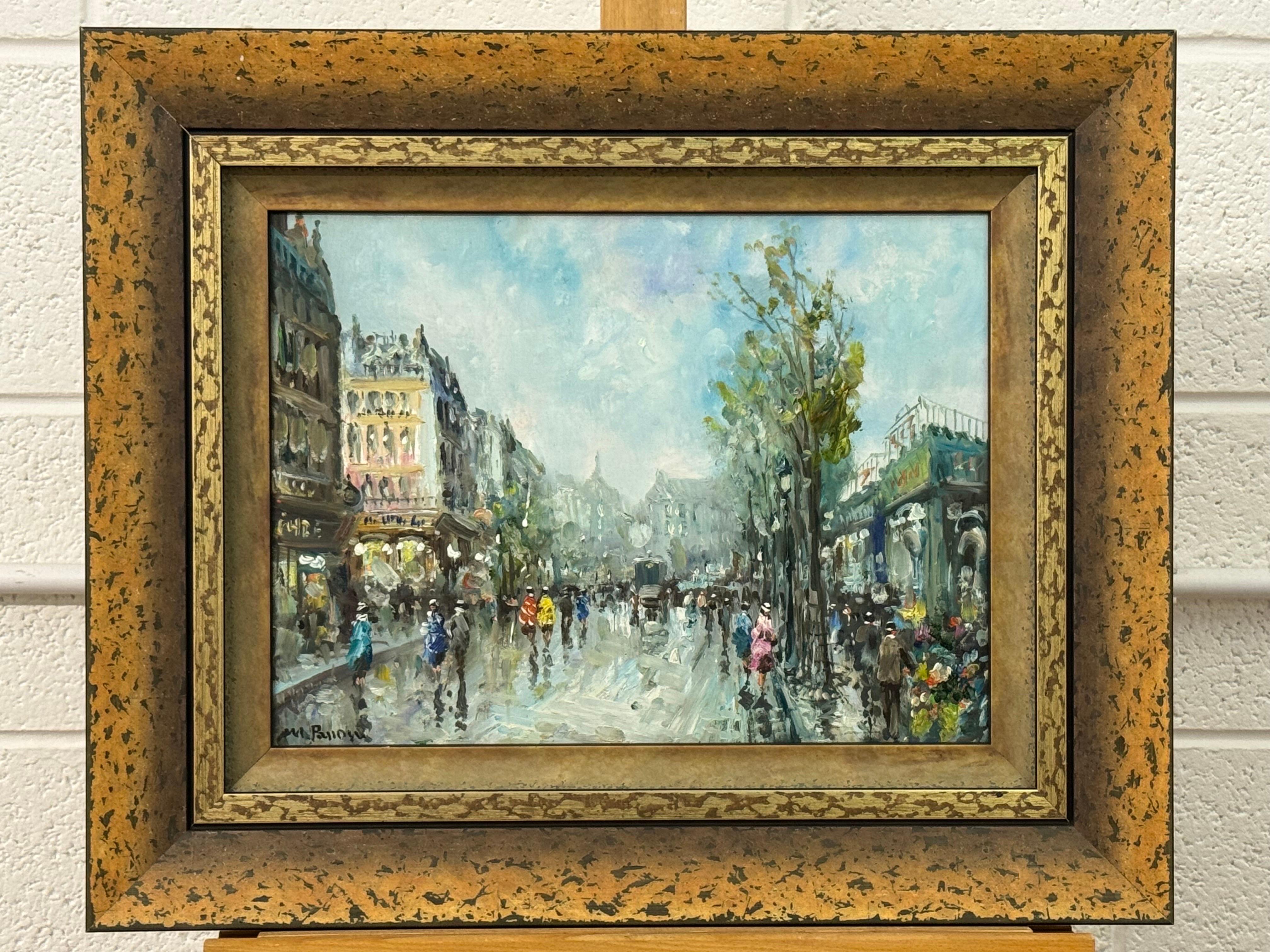 Paris Street Scene with Figures Parisian Street 20th Century Post-Impressionism For Sale 9
