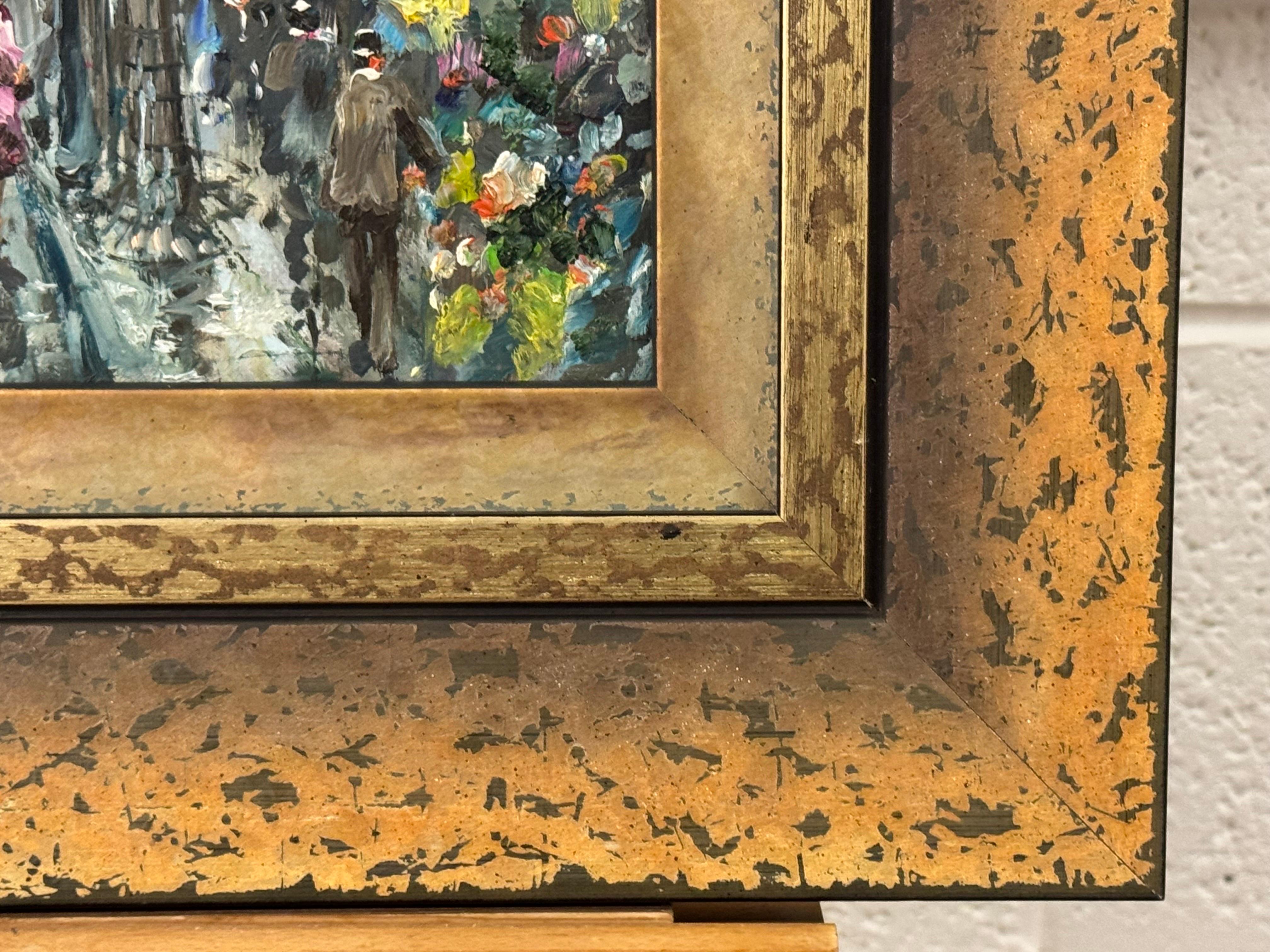 Paris Street Scene with Figures Parisian Street 20th Century Post-Impressionism For Sale 10