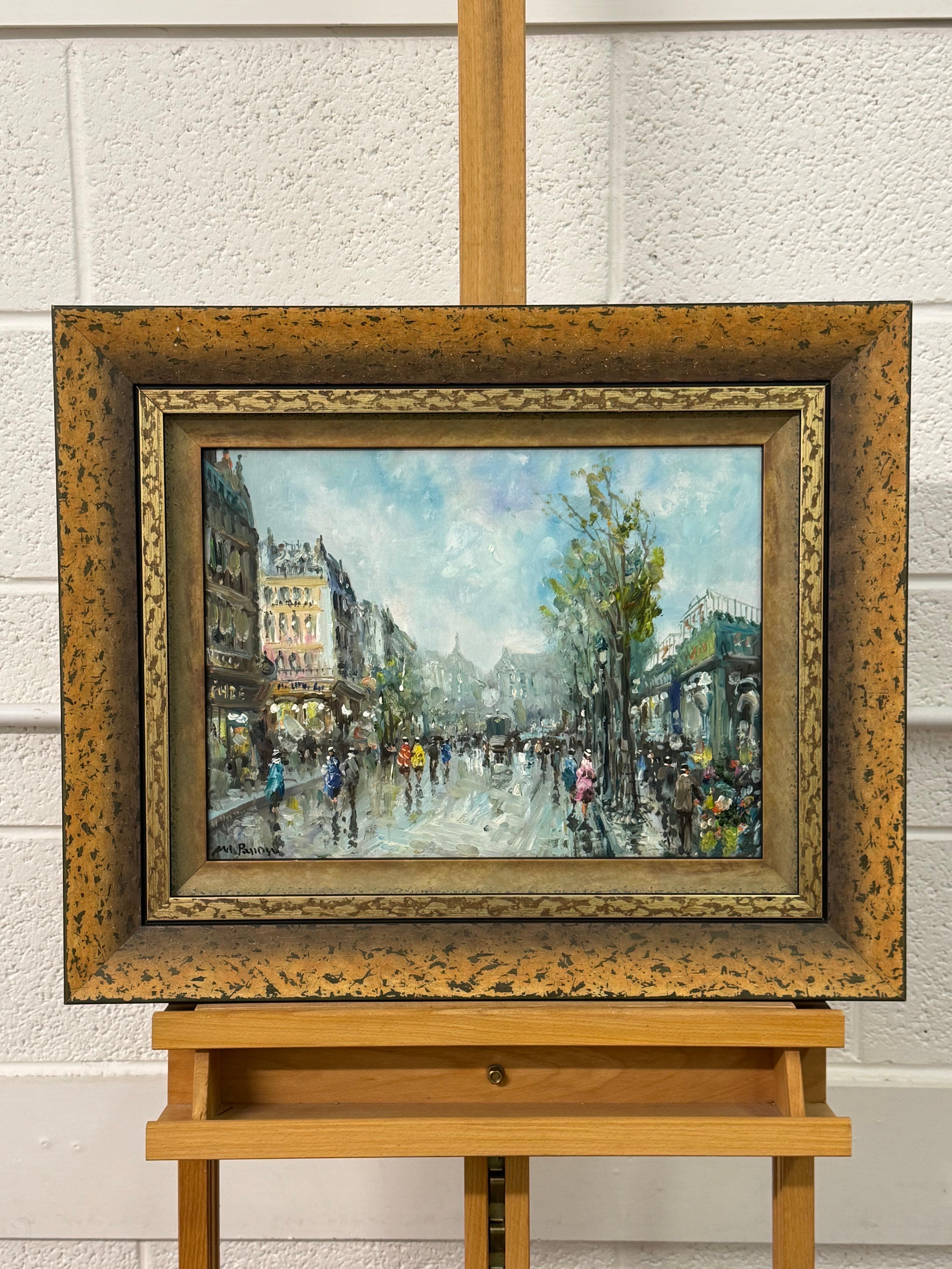 Paris Street Scene with Figures Parisian Street 20th Century Post-Impressionism For Sale 11