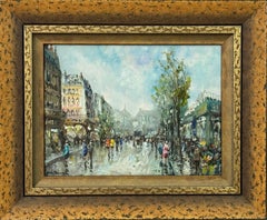 Paris Street Scene with Figures Parisian Street 20th Century Post-Impressionism