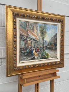 Parisian Café Terrace Street Street with Figures 20th Century Post-Impressionism