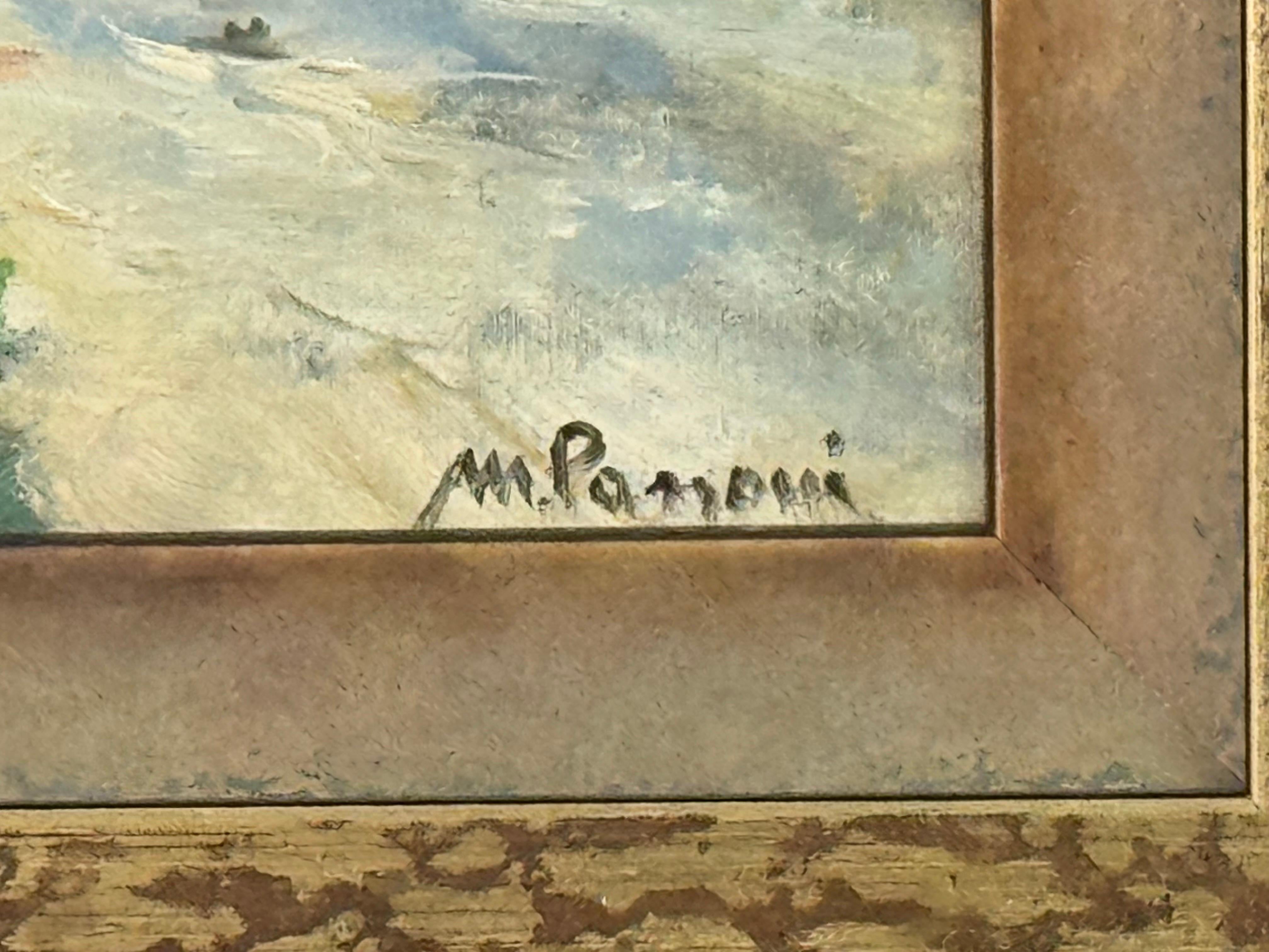 Parisian Café Terrace Street Street with Figures 20th Century Post-Impressionism For Sale 2