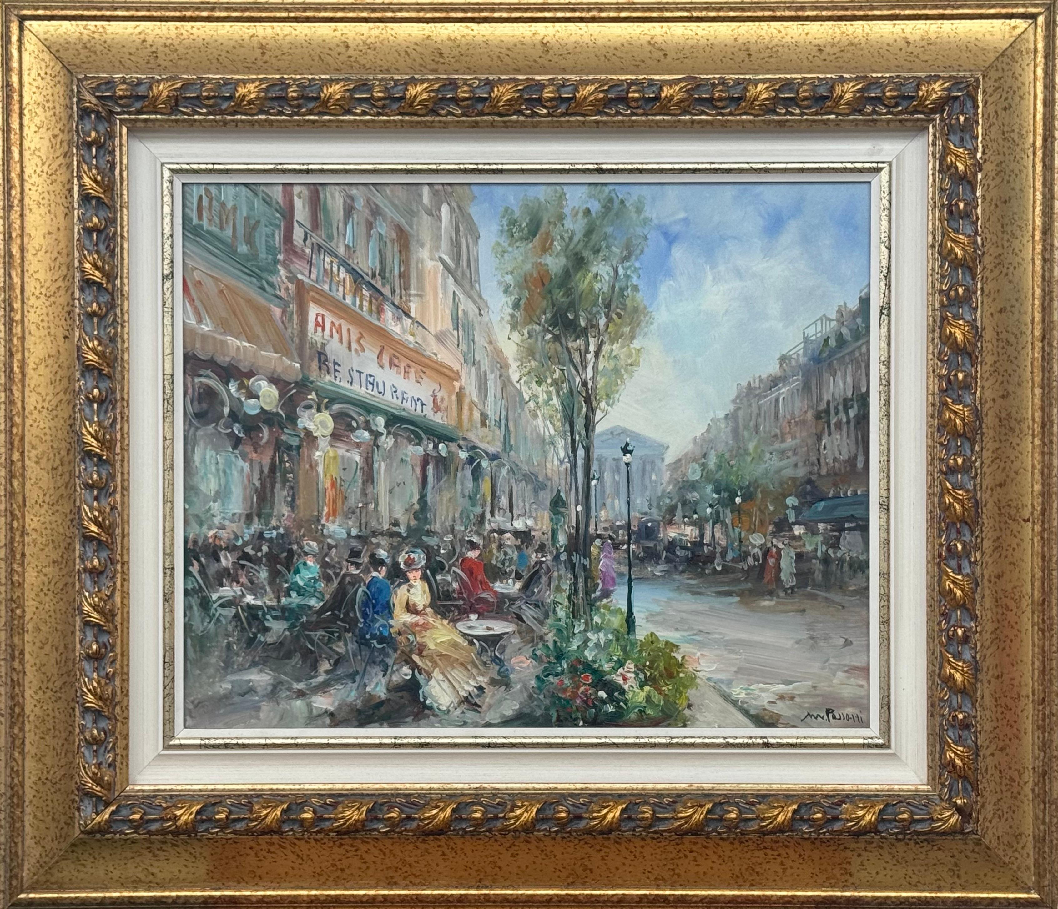 Pariser Café Terrasse Straße Straße mit Figuren 20. Jahrhundert Post-Impressionismus
