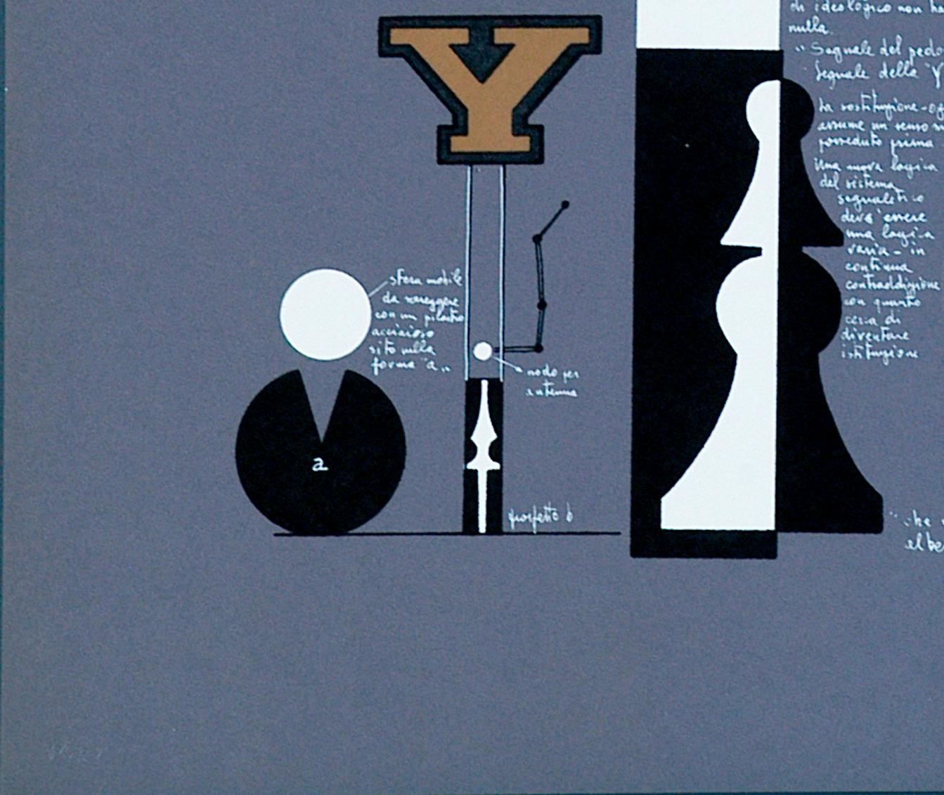 Signal Block - Original Lithograph by Mario Persico - 1970 ca. For Sale 1