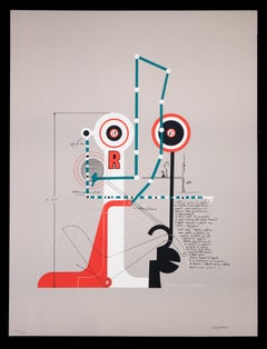 Signals Dialoguing, lithographie originale de Mario Persico, 1970 environ