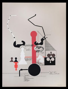 Verticalism - Original Lithograph by Mario Persico - 1970 ca.