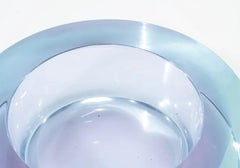 Mario Pinzoni for Seguso Vetri d'Arte Venetian Glass Bowl, Blue and Lilac, 1965