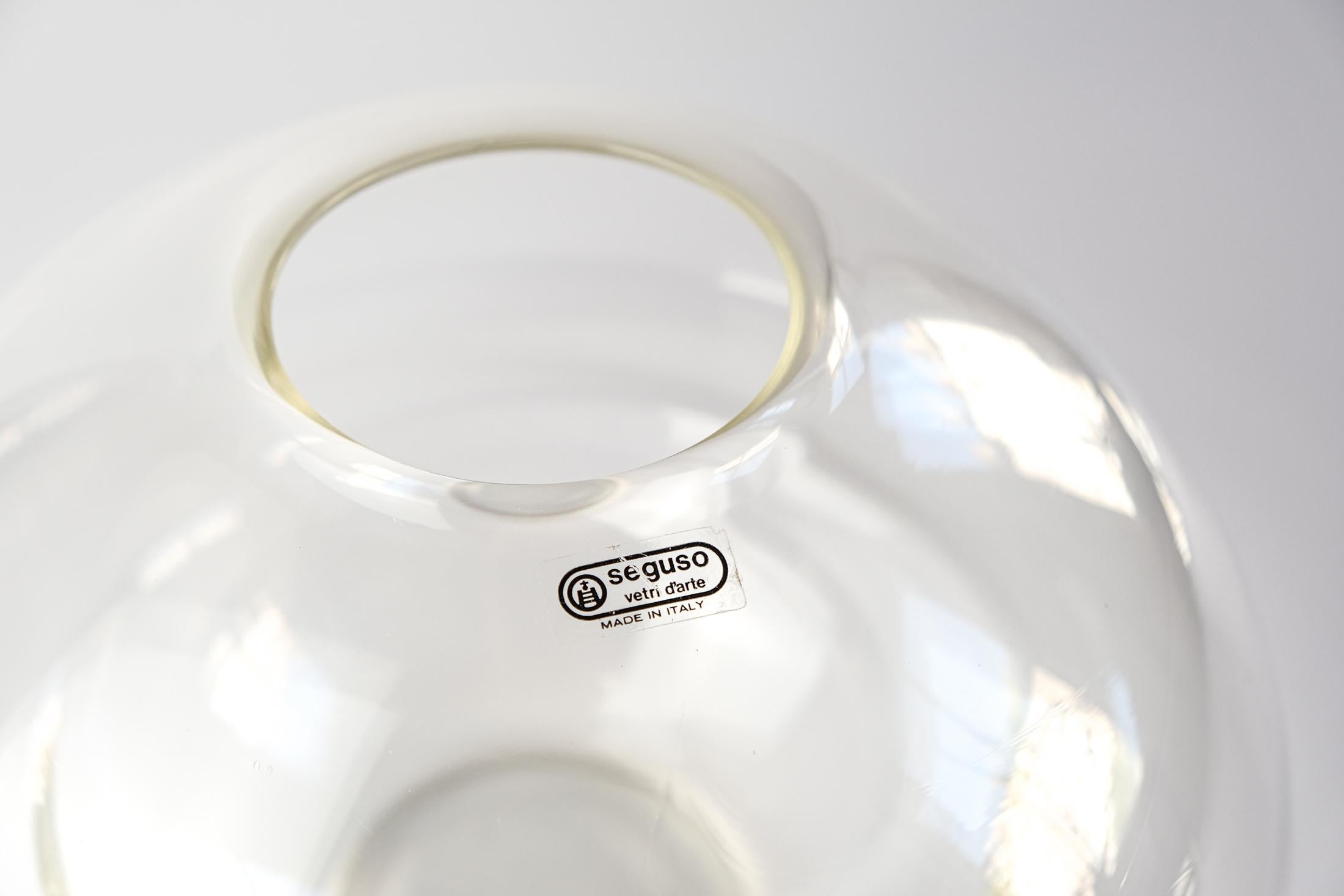 Verre Mario Pinzoni Seguso Vetri d'Arte Vase en verre de Murano, Italie c.1980s en vente