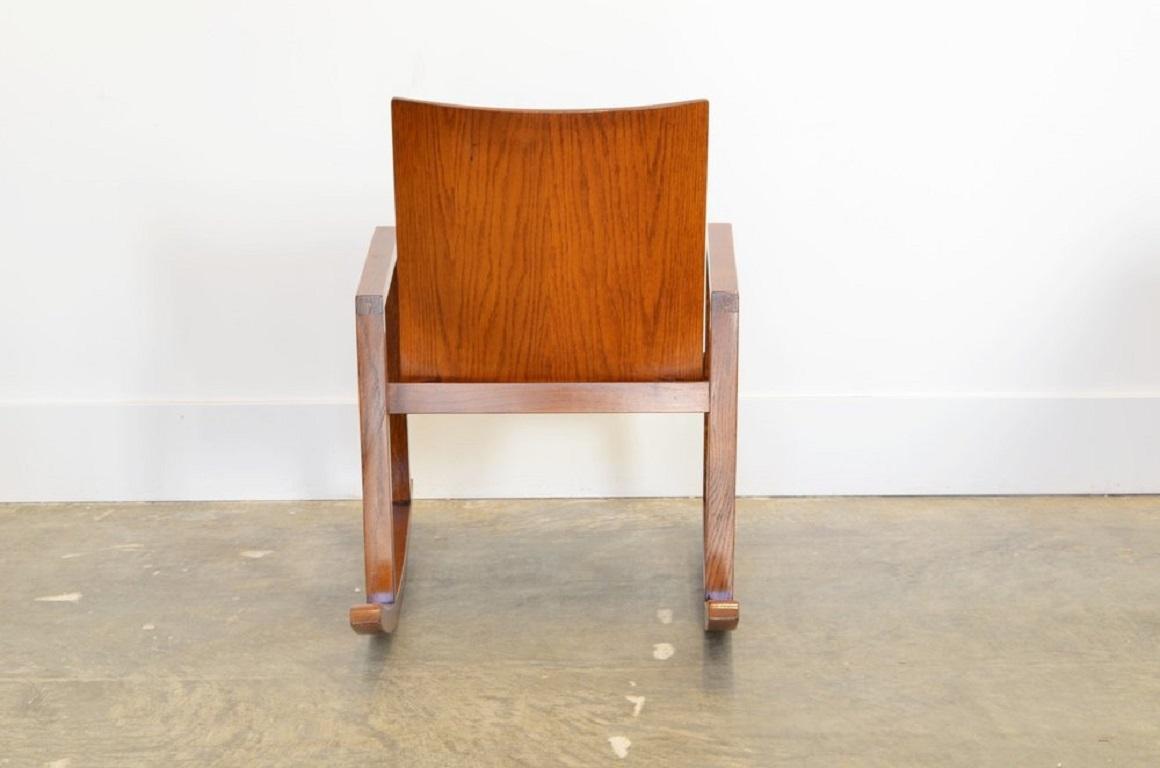 Mid-Century Modern Mario Prandina 'Dondol' Rocking Chair in Oak For Sale