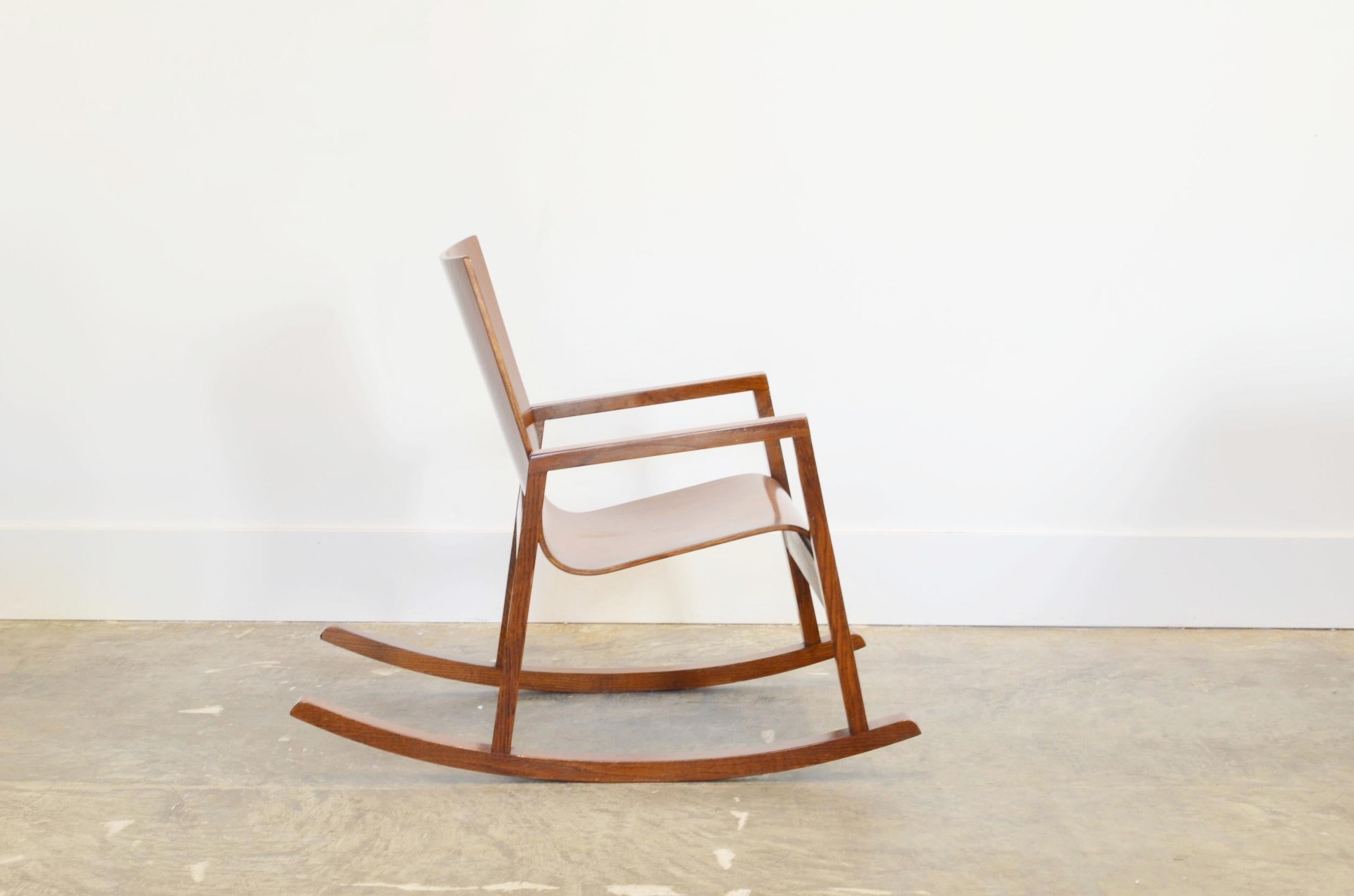 Italian Mario Prandina 'Dondol' Rocking Chair in Oak For Sale