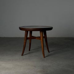 Mario Quarti Attribuited Raised Coffee Table in Solid Chestnut and Glass, 1940s