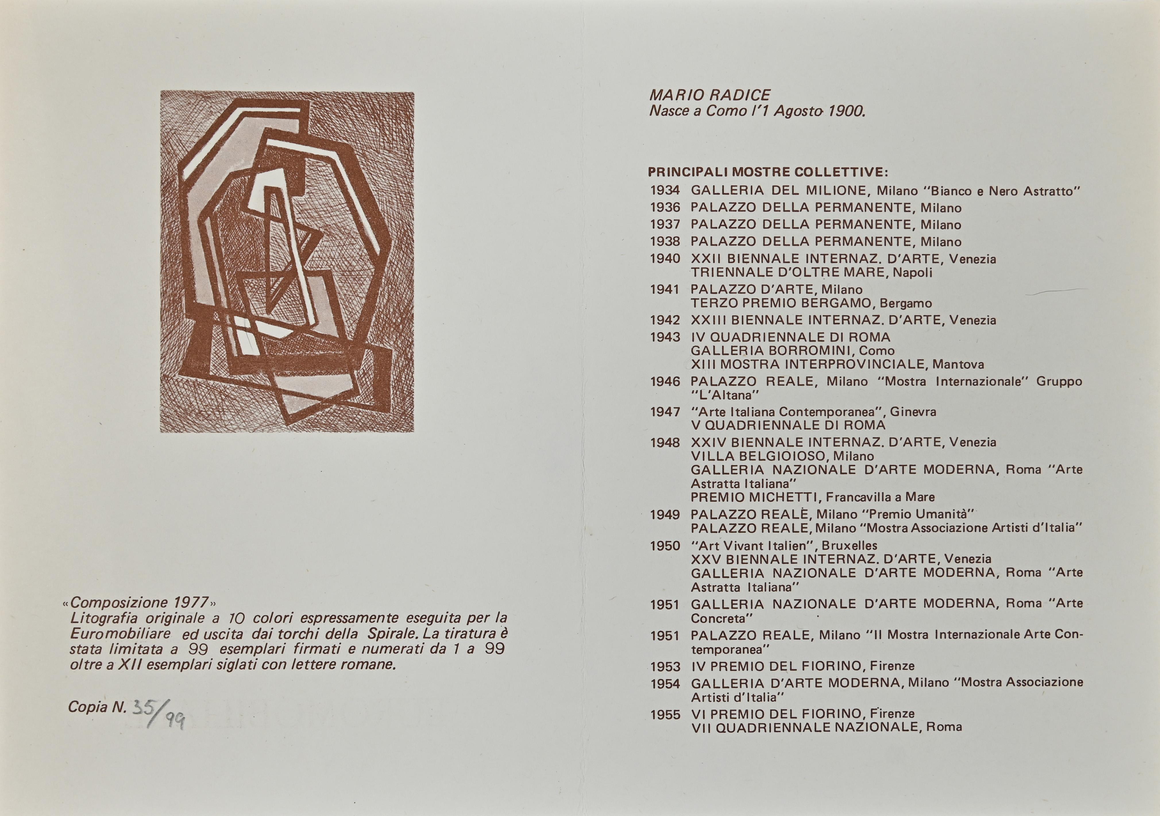 Abstract Composition - Lithograph by Mario Radice - 1977 2
