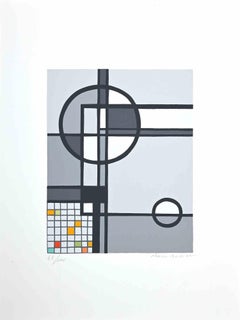 Abstract Composition - Original Screen Print by Mario Radice - 1964