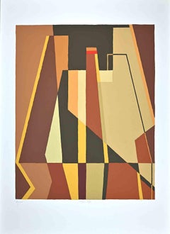 Abstract Composition - Original Screen Print by Mario Radice - 1988