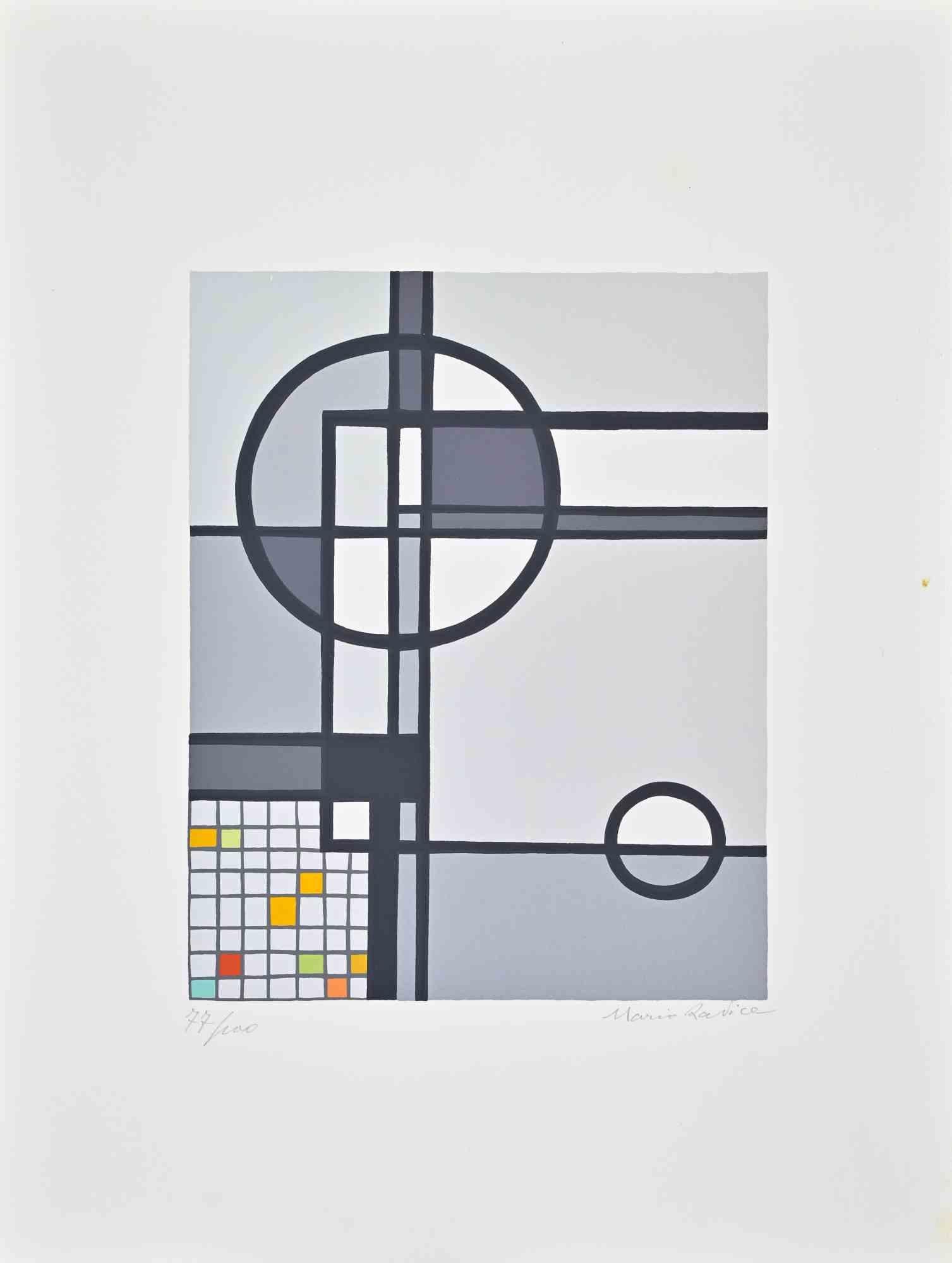 Composition abstraite - Sérigraphie de Mario Radice - 1964
