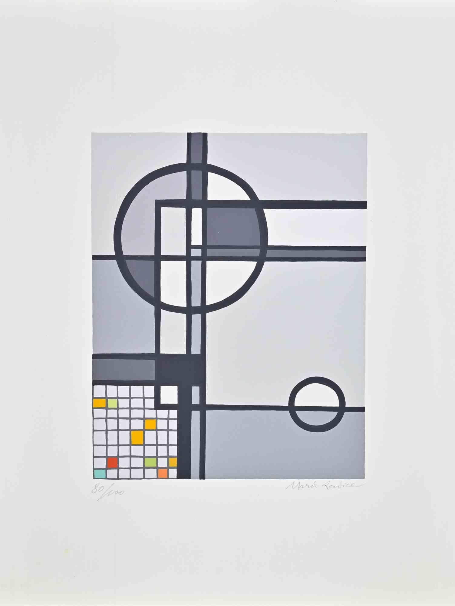 Composizione astratta è una serigrafia colorata su carta, realizzata dall'artista italiano e pioniere dell'arte astratta Mario Radice (1898-1987), nel 1964.

Firmato a mano e numerato a matita nel margine inferiore.

Edizione di 100 esemplari.

