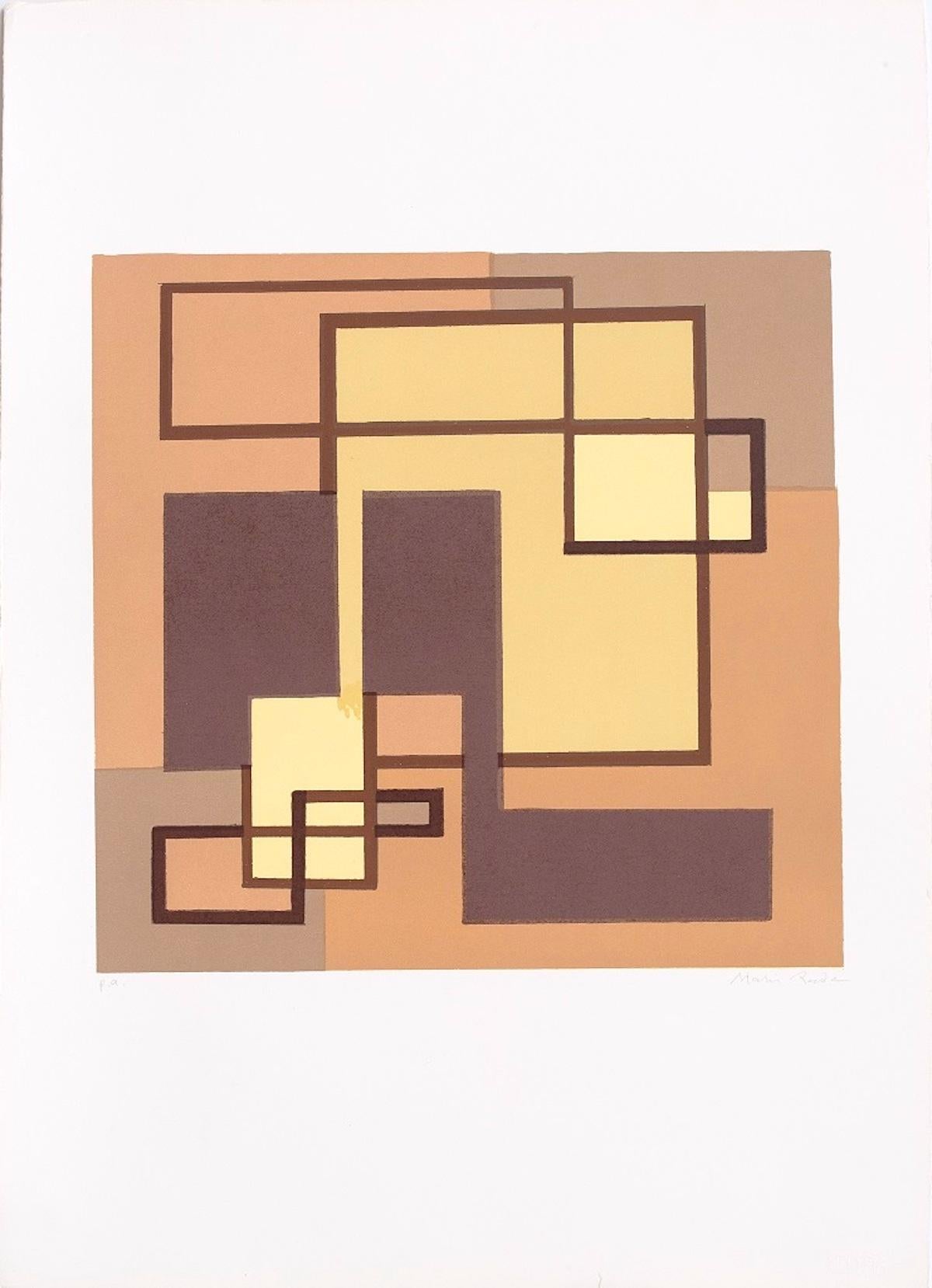 Composition L.A.M. - Sérigraphie de Mario Radice - 1978