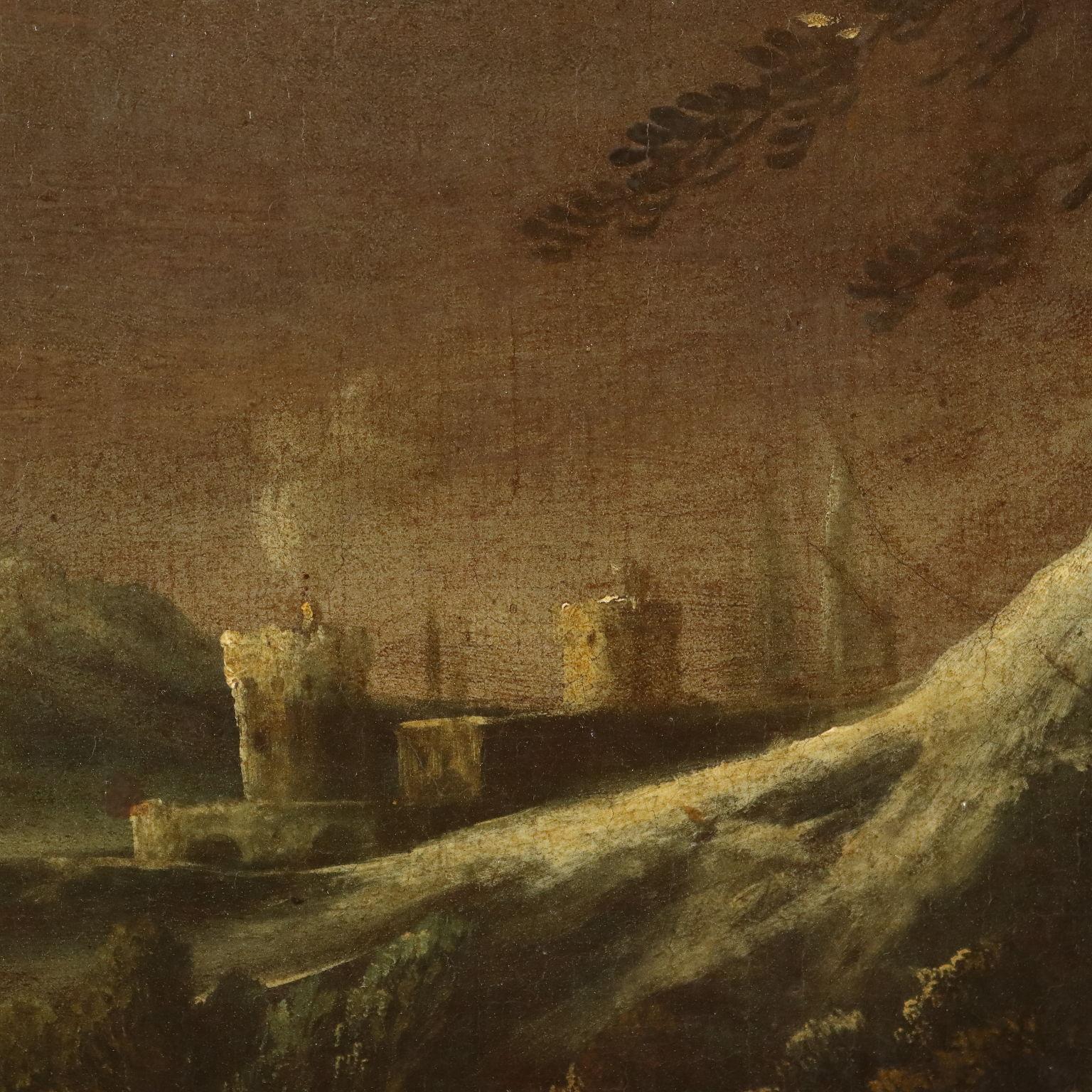 Winterlandschaft mit Figuren 18. Jahrhundert im Angebot 3